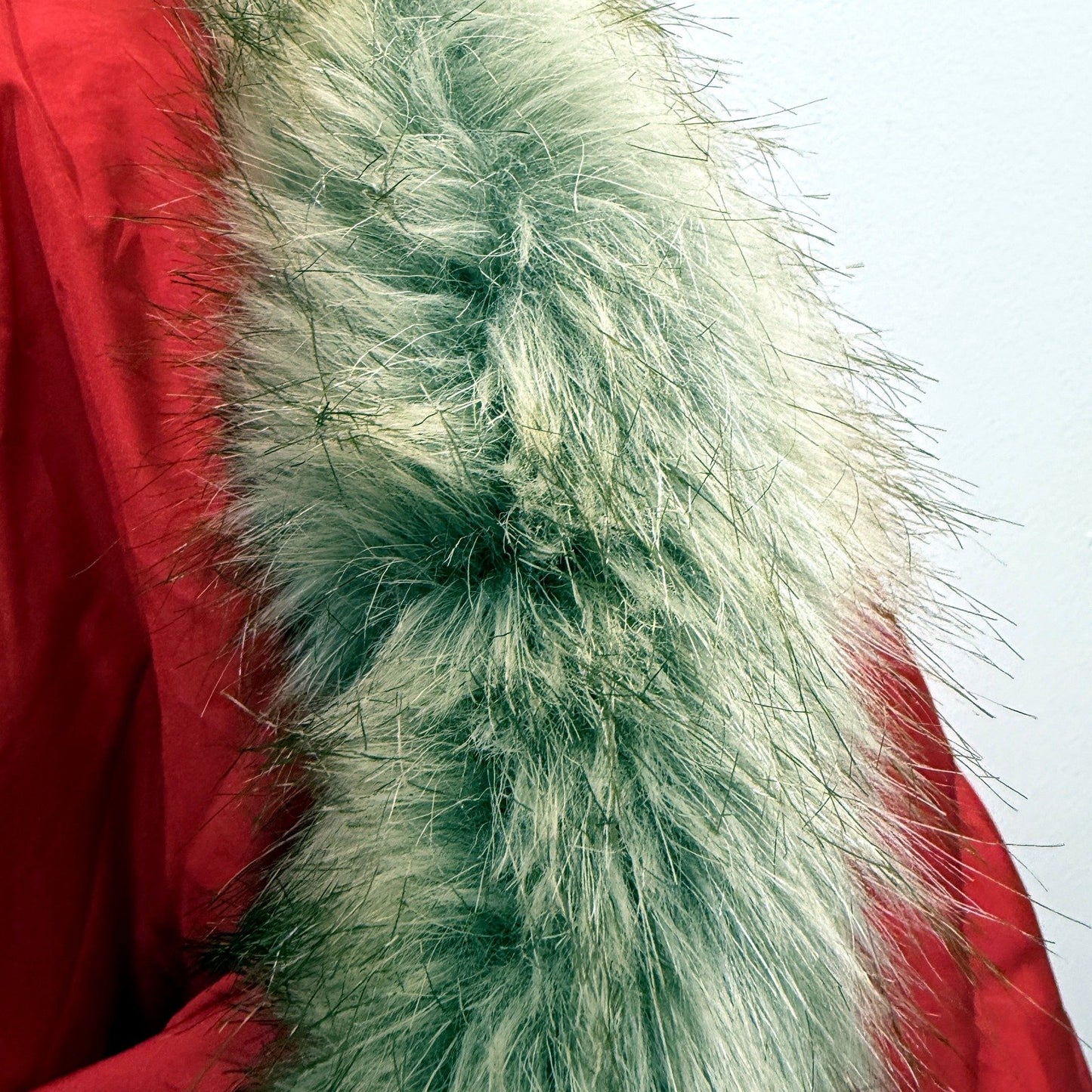 Calvin Klein Womens Hooded Down Jacket with Faux Fur Trim in Red, Size S NEW