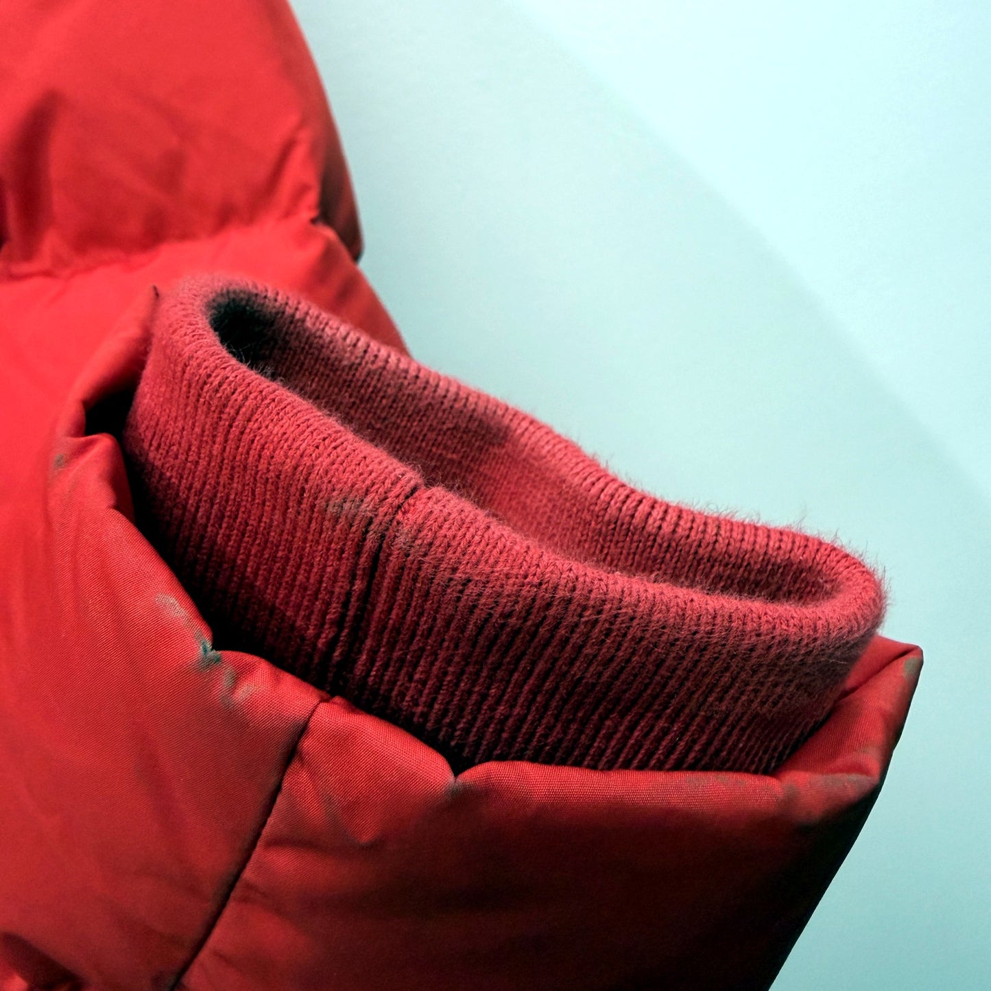 Calvin Klein Womens Hooded Down Jacket with Faux Fur Trim in Red, Size S NEW