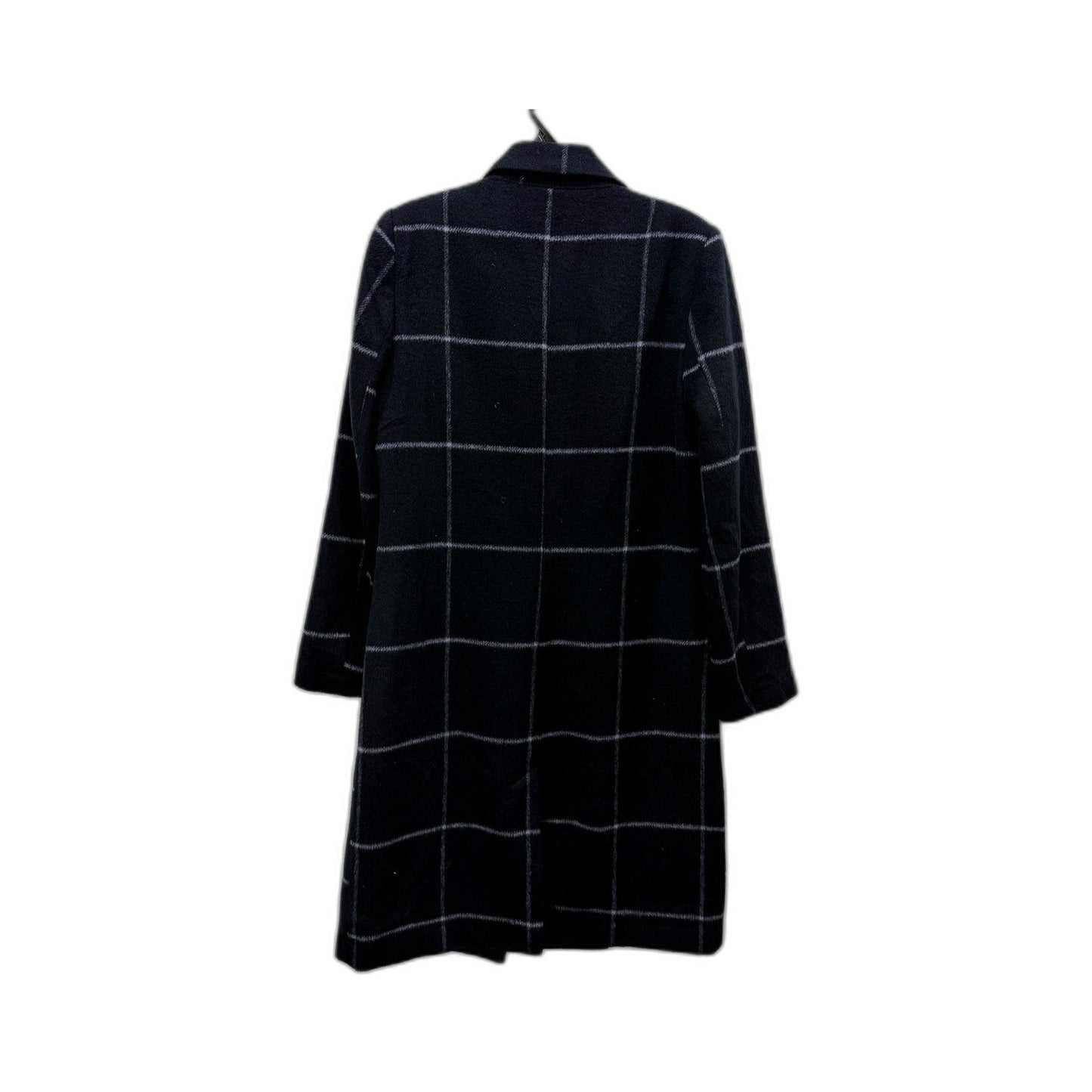 Dannii Minogue Womens Navy Striped Wool Blend Coat, Size 10 Petites