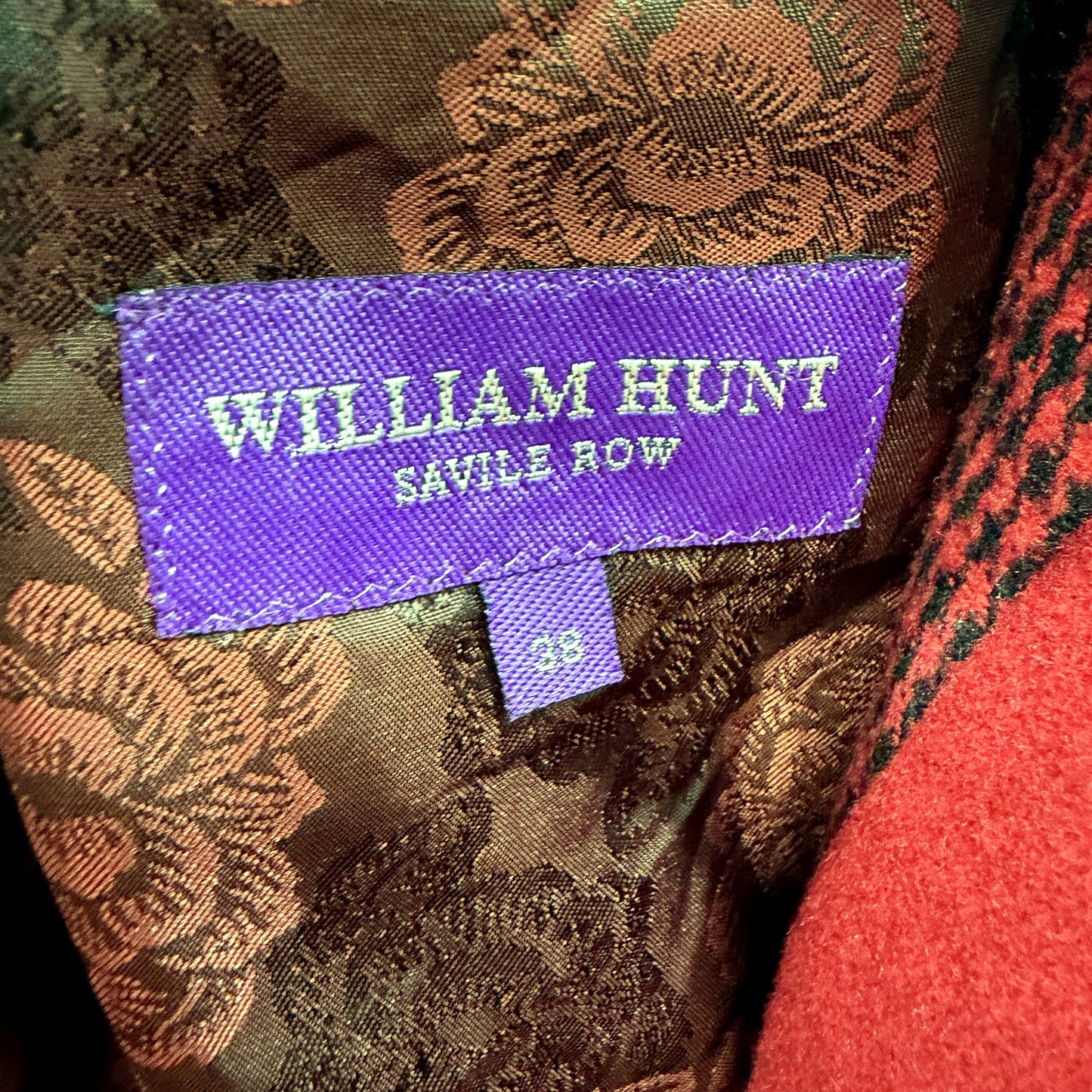 William Hunt Womens Vintage Style Wool Coat with Faux Fur Collar Red Size 38