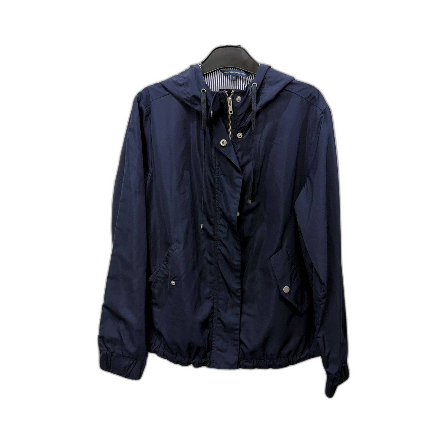 French Connection Womens Navy Blue Hooded Jacket Size 8