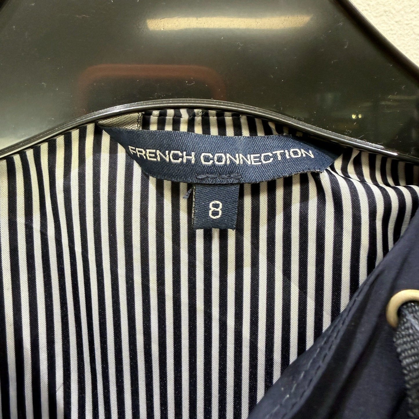 French Connection Womens Navy Blue Hooded Jacket Size 8
