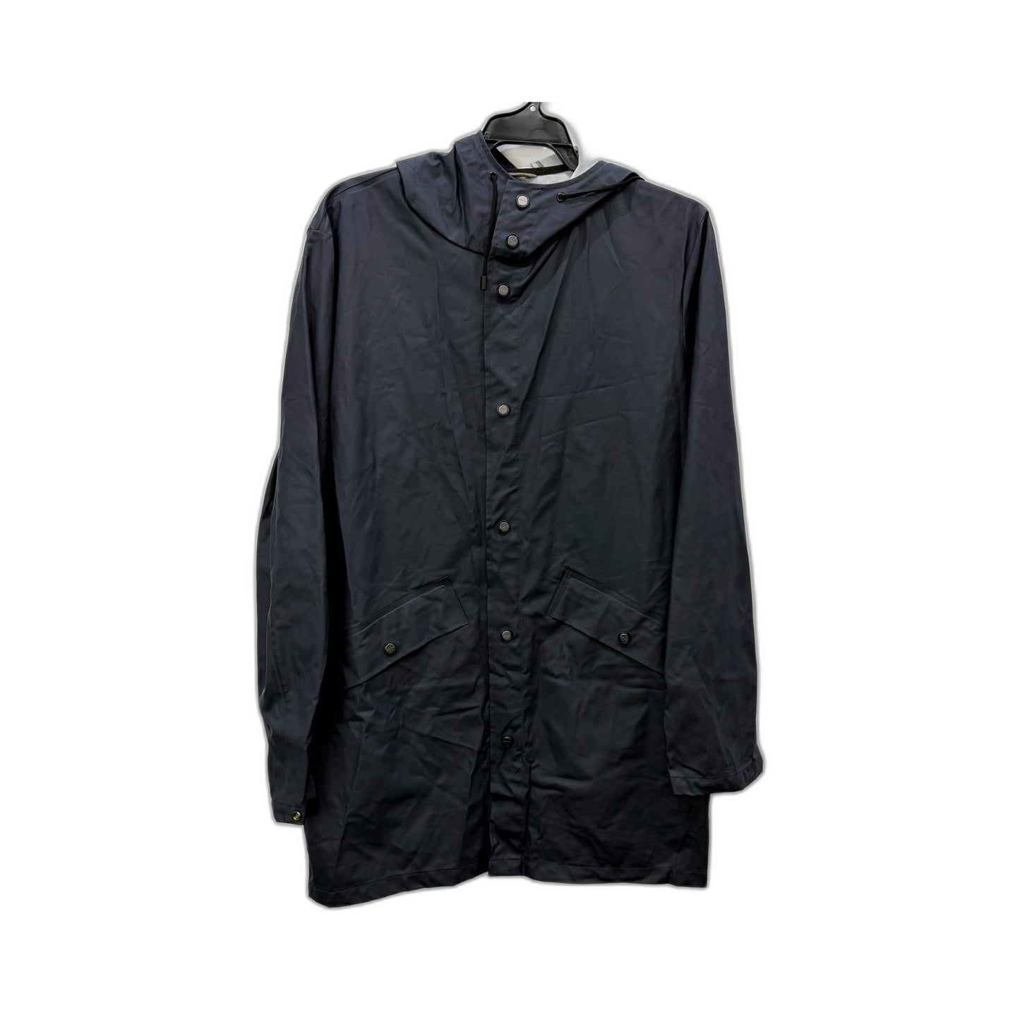 Zara Mens Hooded Navy Rain Jacket - Lightweight Casual Outerwear Size L