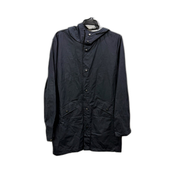 Zara Mens Hooded Navy Rain Jacket - Lightweight Casual Outerwear Size L