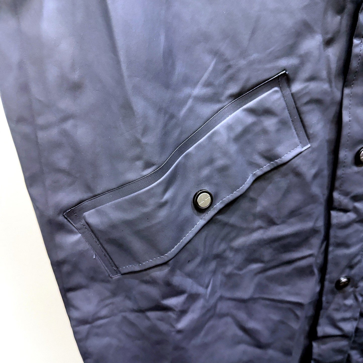 Zara Mens Hooded Navy Rain Jacket - Lightweight Casual Outerwear Size L