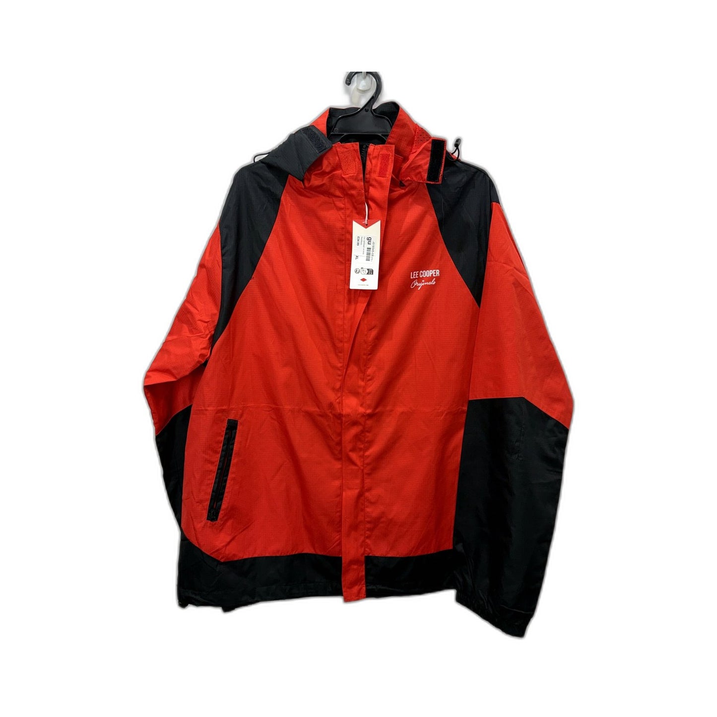 Lee Cooper Mens Lightweight Hooded Jacket in Red/Black, Size XL NEW