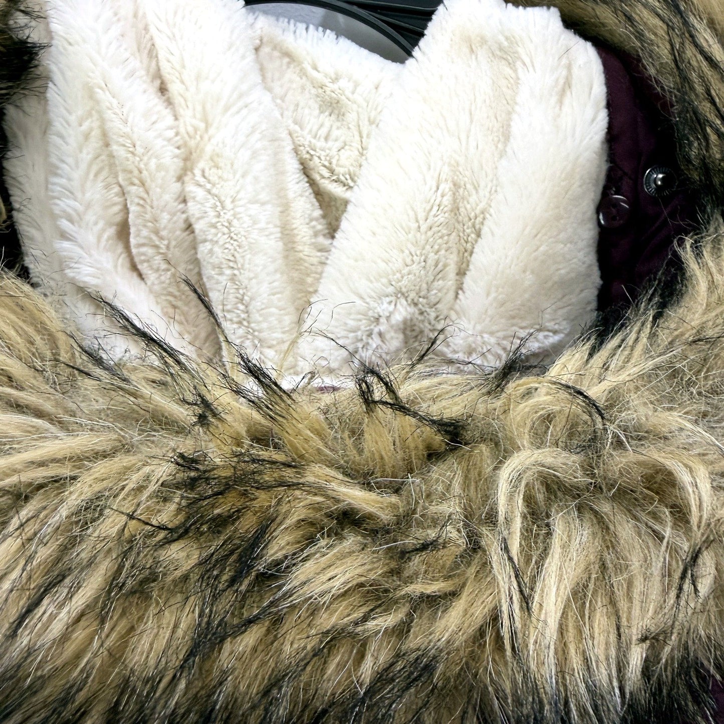 Forever New Womens Plum Faux Fur Lined Parka Jacket Warm Winter Coat Size 8