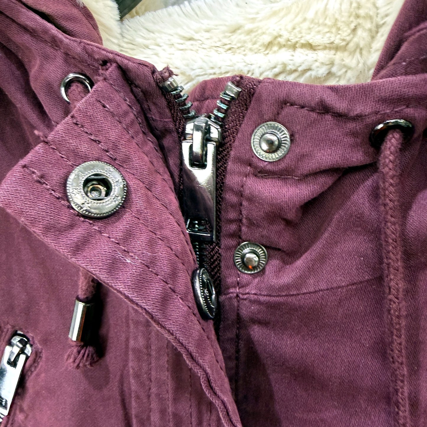 Forever New Womens Plum Faux Fur Lined Parka Jacket Warm Winter Coat Size 8