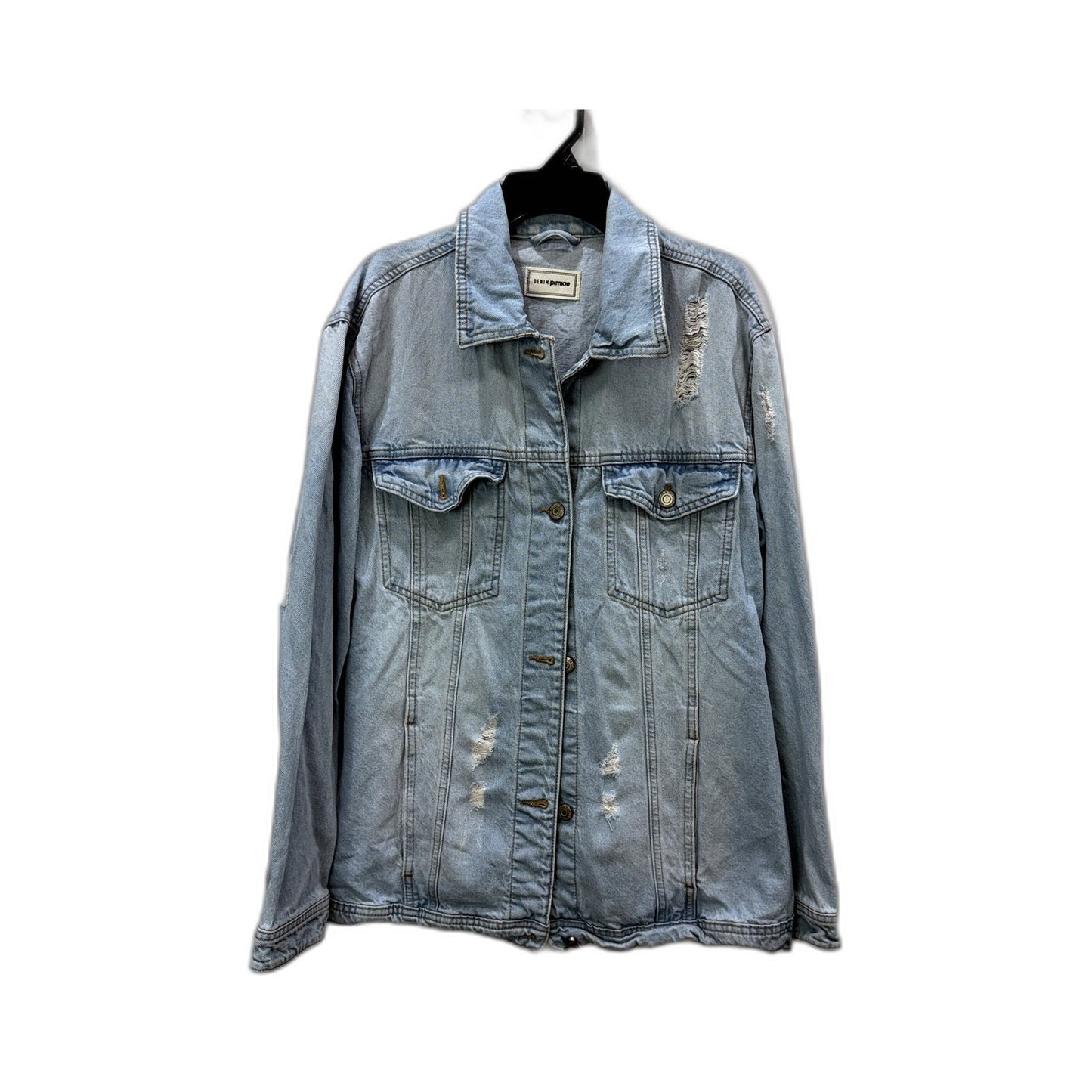 Denim Pimkie Mens Light Blue Distressed Jacket in Size M