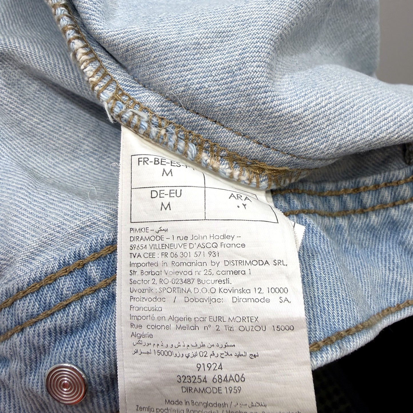Denim Pimkie Mens Light Blue Distressed Jacket in Size M
