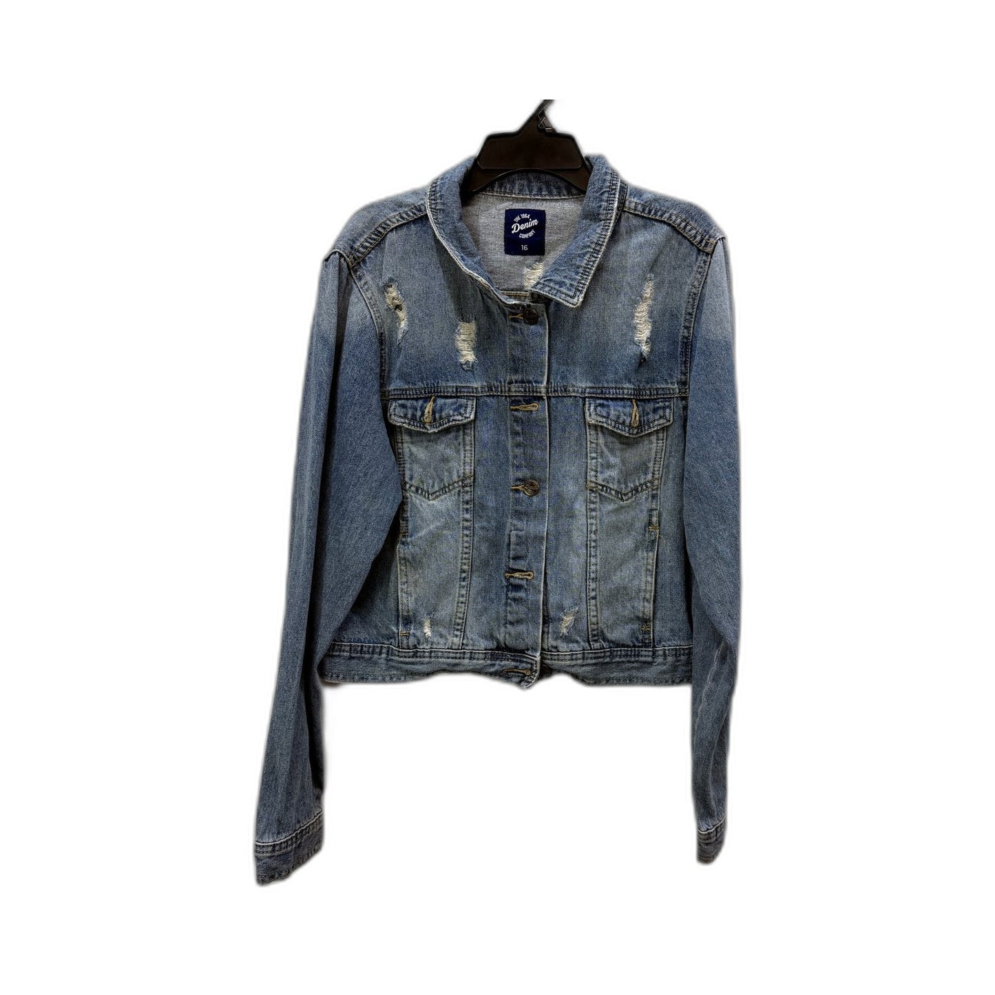 The 1964 Denim Company Womens Cropped Jacket in Blue, Size 16