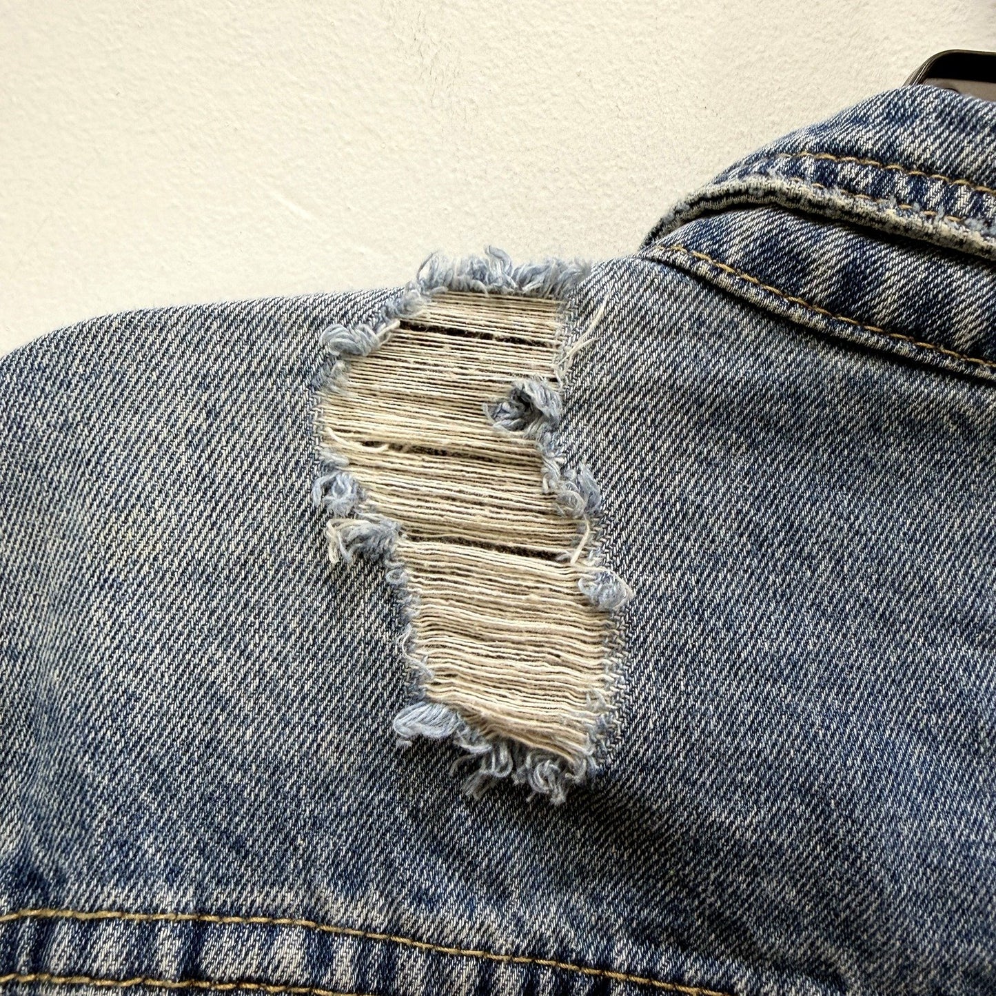The 1964 Denim Company Womens Cropped Jacket in Blue, Size 16