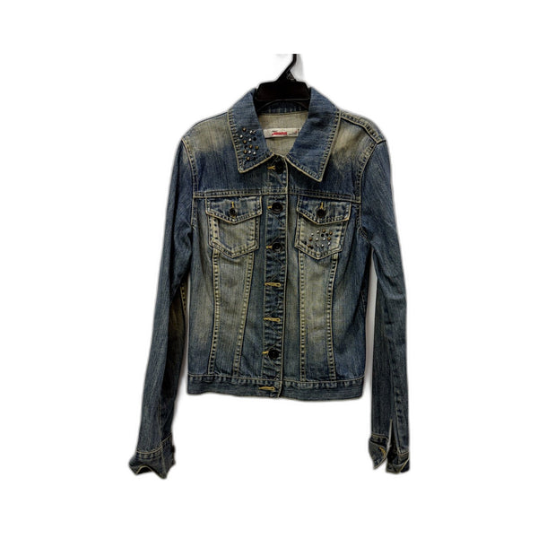 Only Womens Denim June Print Jacket in Blue, Size M - Stylish Outerwear