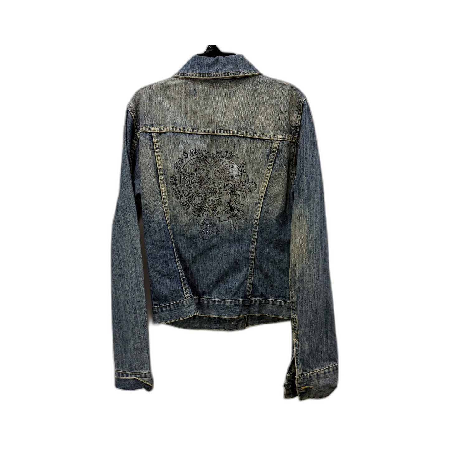 Only Womens Denim June Print Jacket in Blue, Size M - Stylish Outerwear