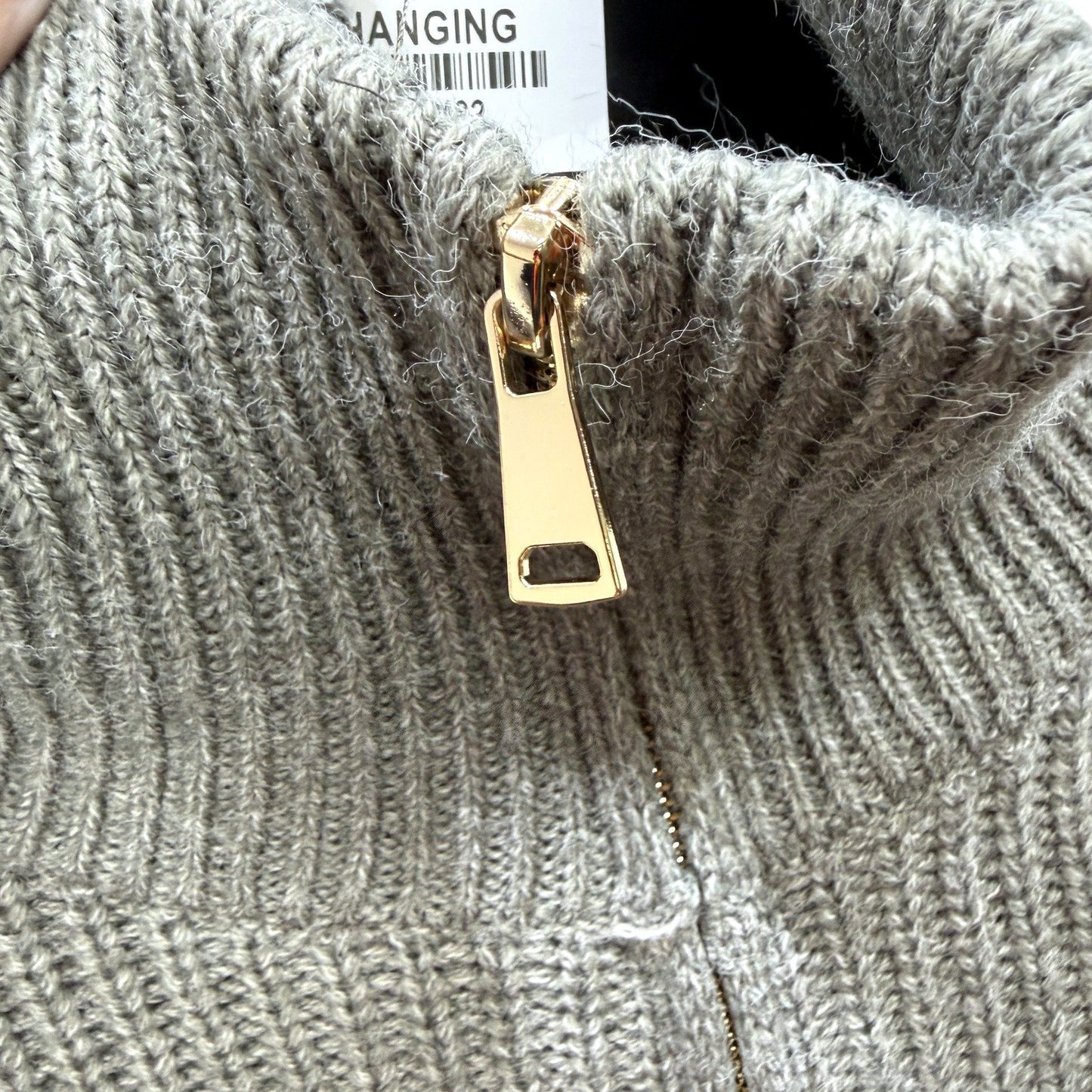 Subtitled Womens Cropped Gray Zip-Up Knit Sweater in Size S NEW