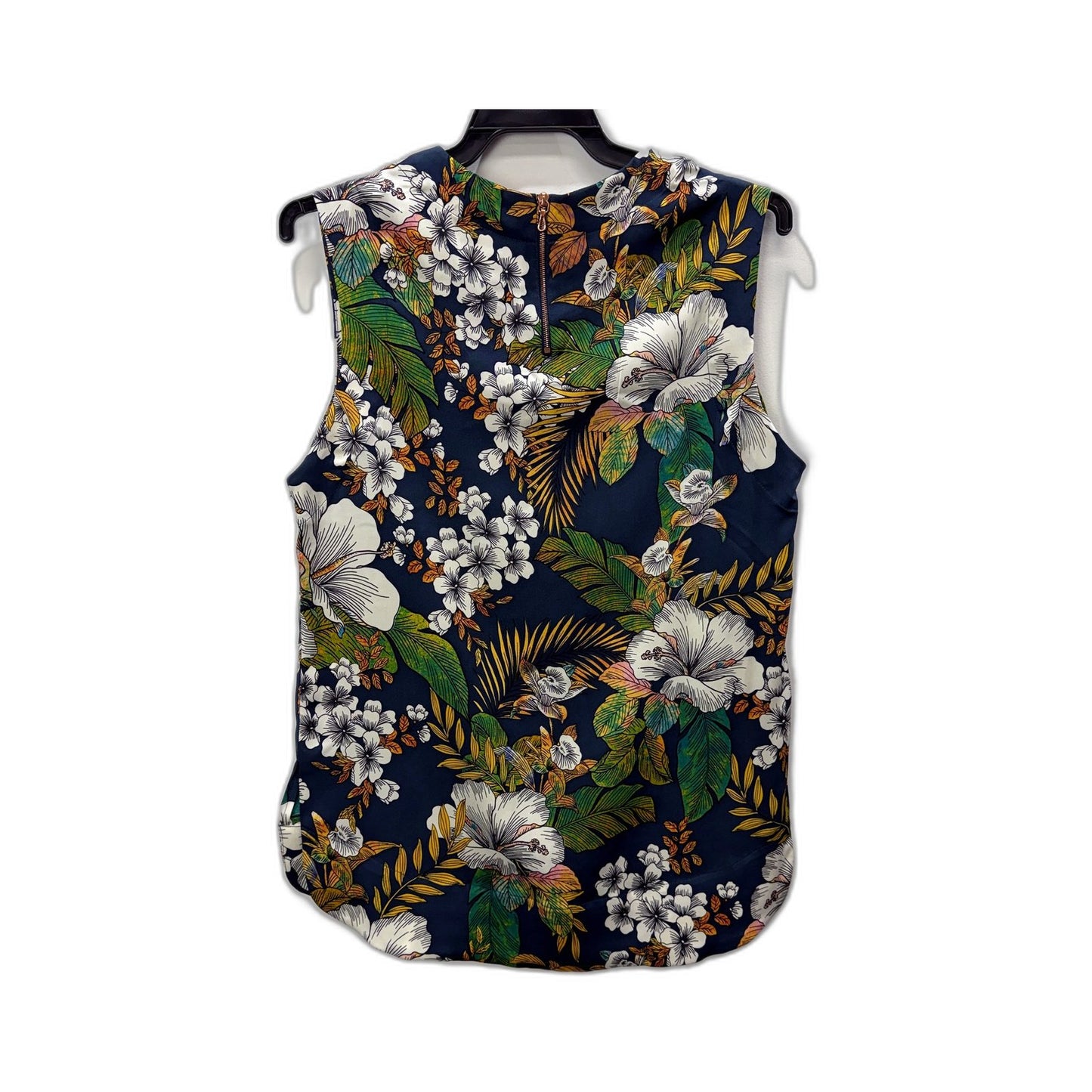 Lisa Ho Womens Sleeveless Floral Silk Blouse in Multi Color & - Size 8