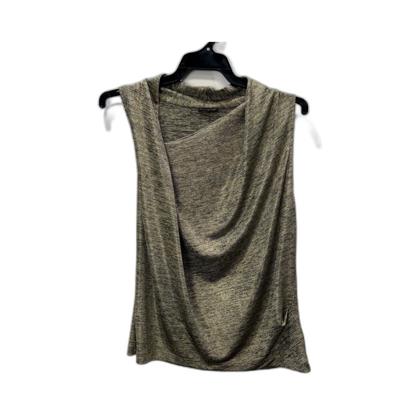 Carla Zampatti Womens Sleeveless Cowl Neck Pullover Sweatshirt Dark Gold Size S