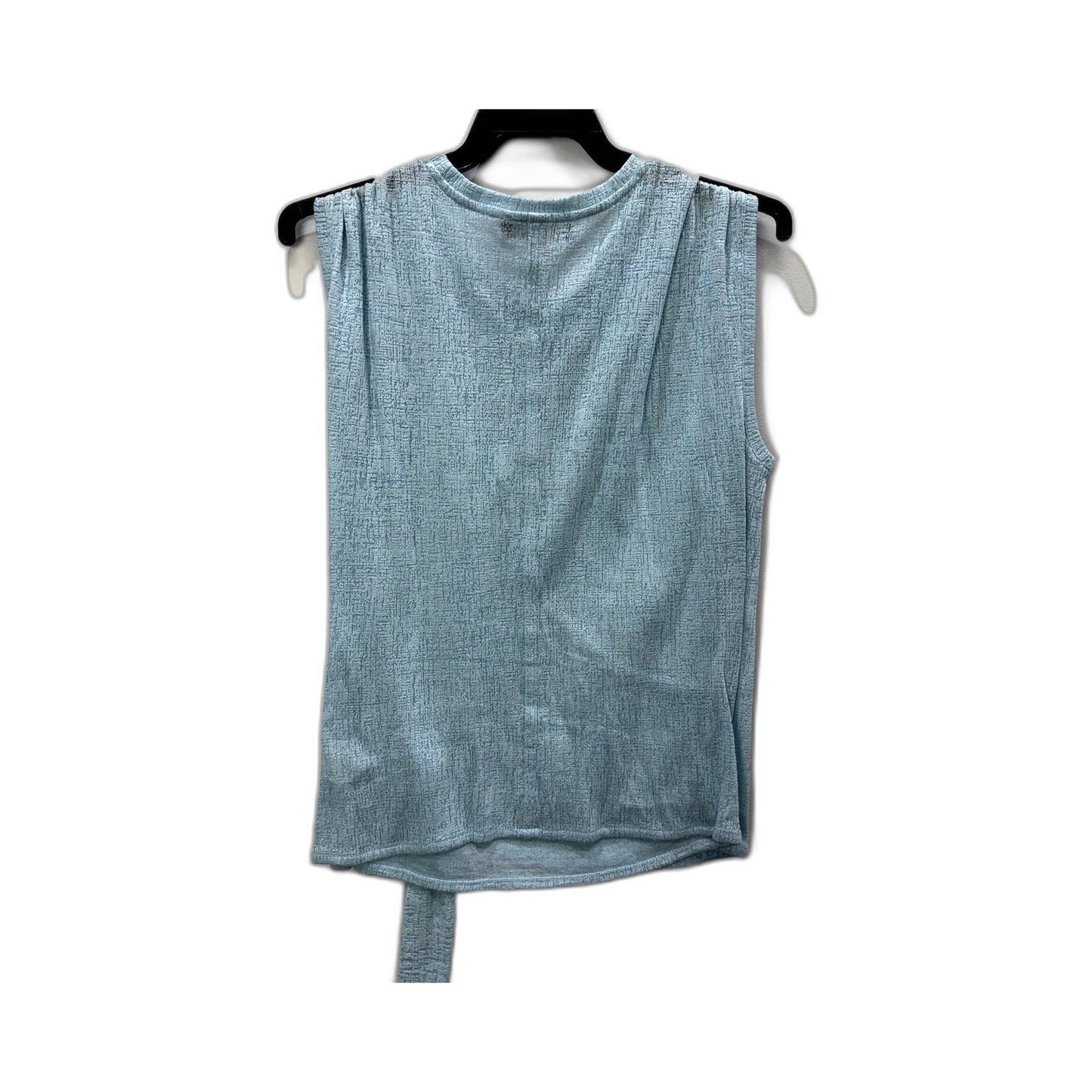 SABA Womens Sleeveless Knotted Front Sky Blue Top - Petite Size S