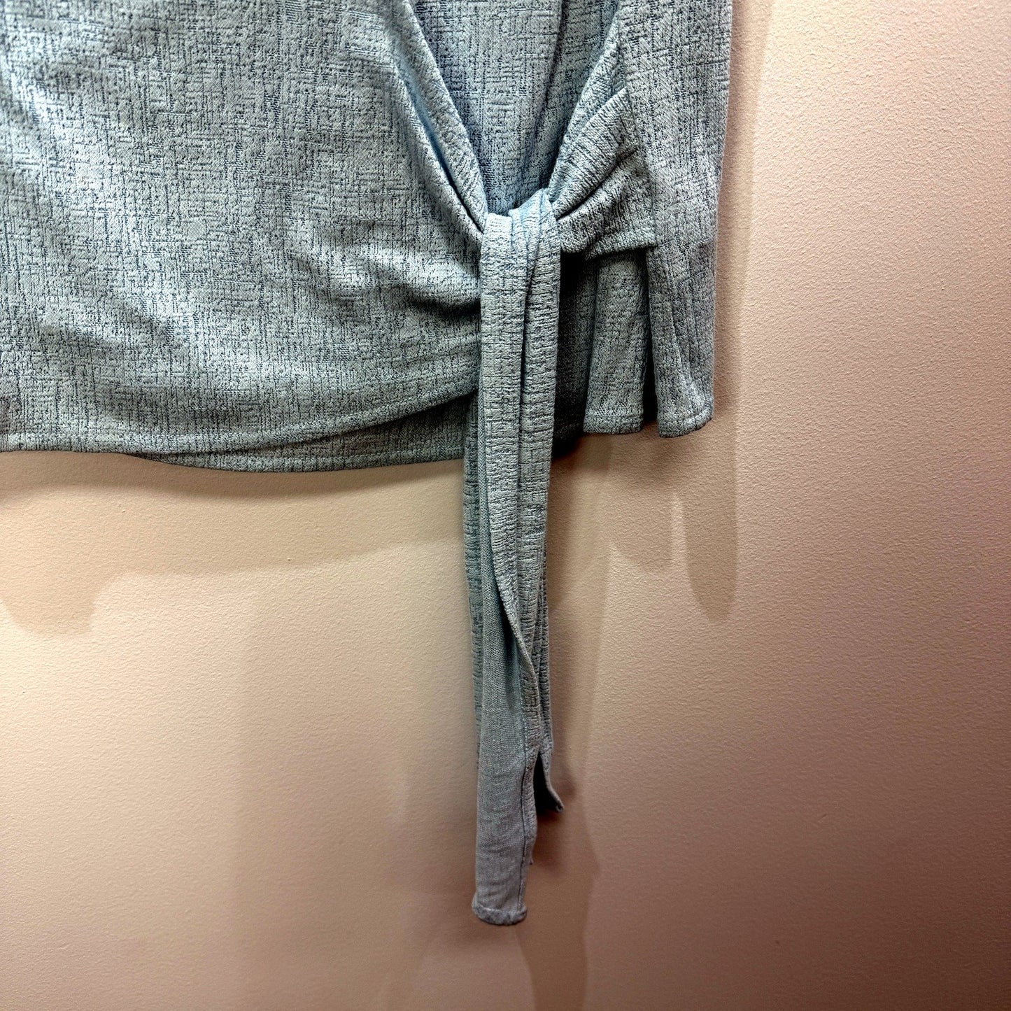 SABA Womens Sleeveless Knotted Front Sky Blue Top - Petite Size S