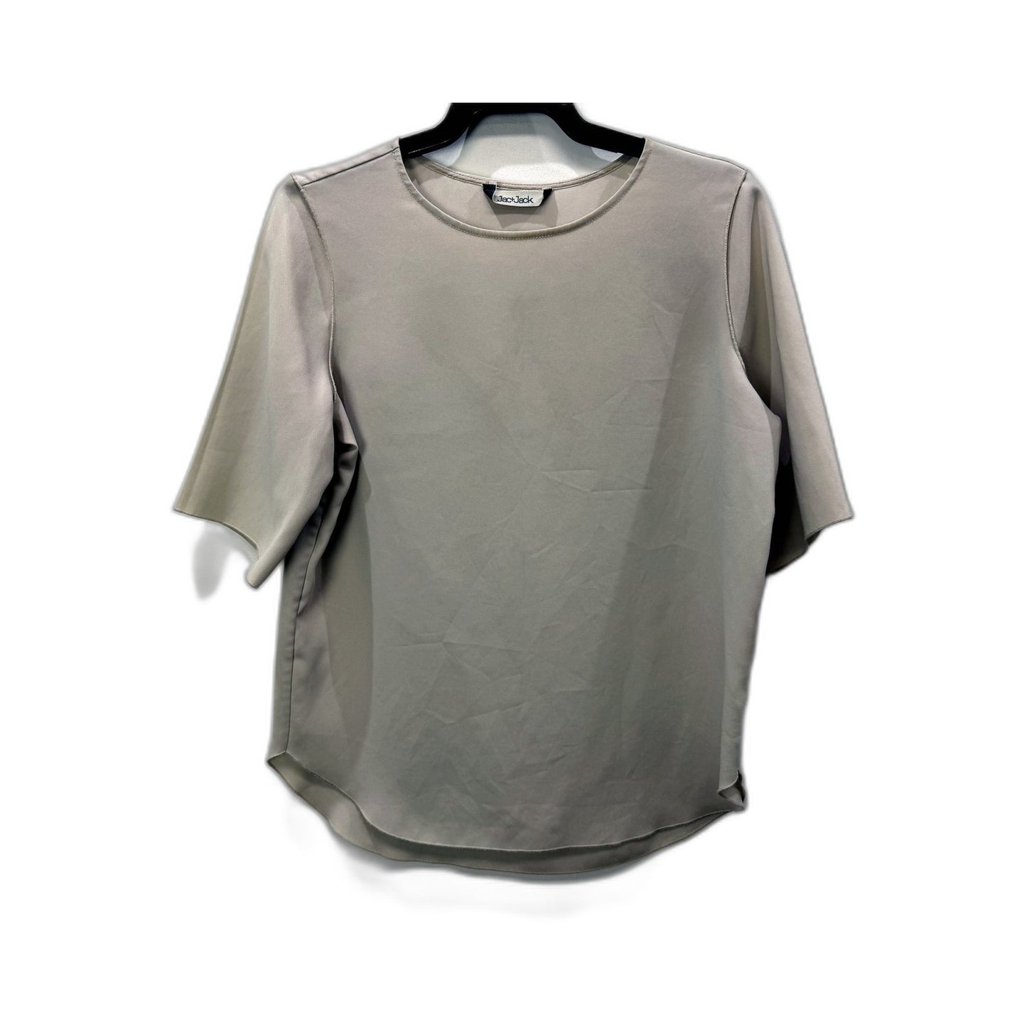 Jac & Jack Womens Gray Cotton T-Shirt for Casual Everyday Wear, Size S