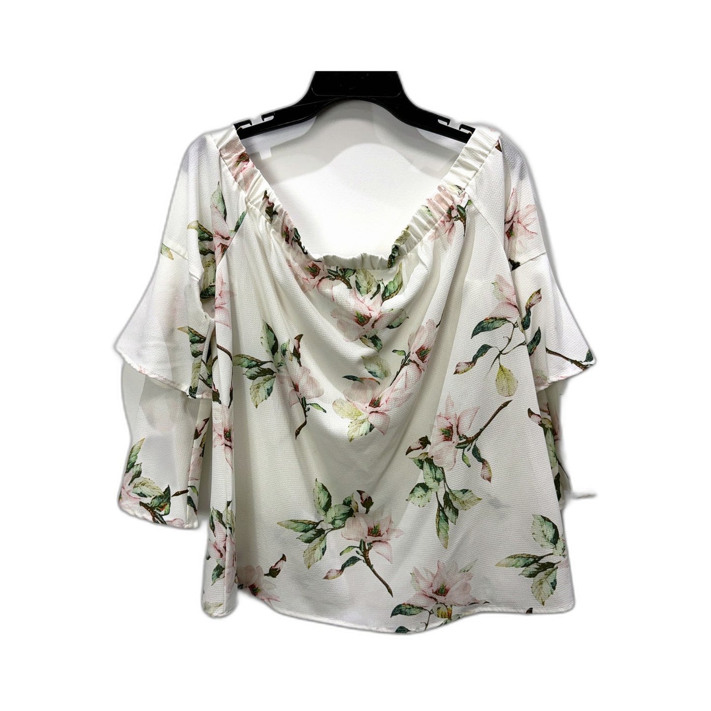 Spicy Sugar Womens Floral Print Blouse Ruffle Sleeve Casual Top Sz 14