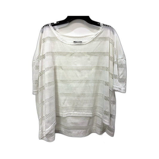 Rusty Womens White Striped Pullover Sweatshirt, Soft Cotton Blend, Size 8