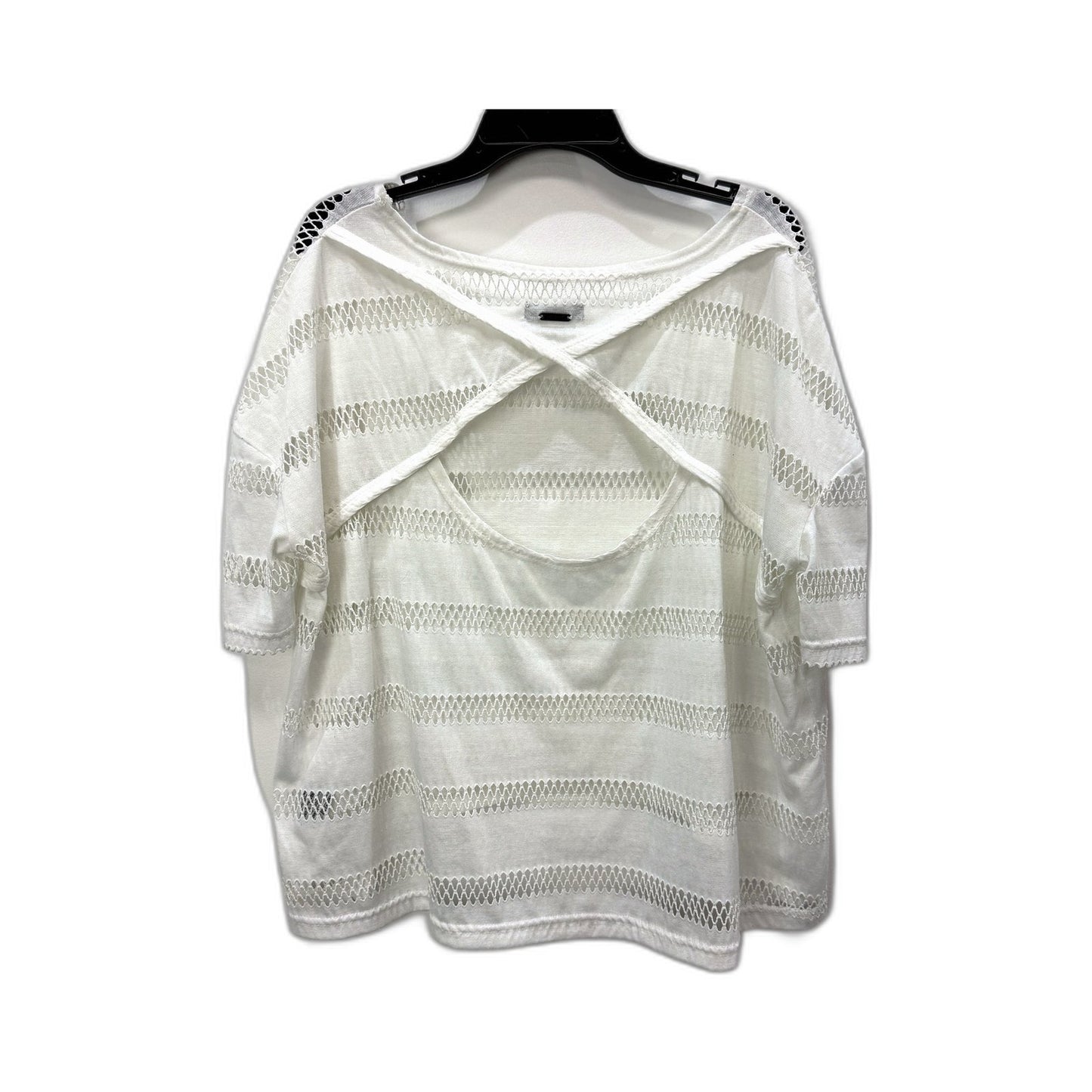 Rusty Womens White Striped Pullover Sweatshirt, Soft Cotton Blend, Size 8