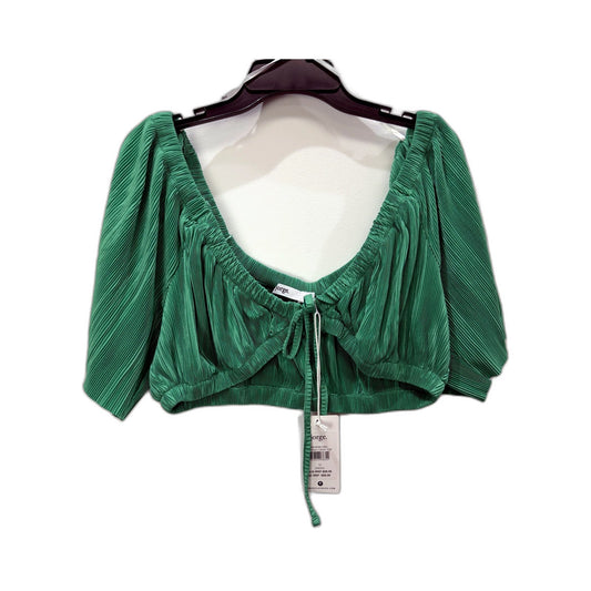 Jorge Womens Green Pleated Hannah Crop Top Size 14 NEW