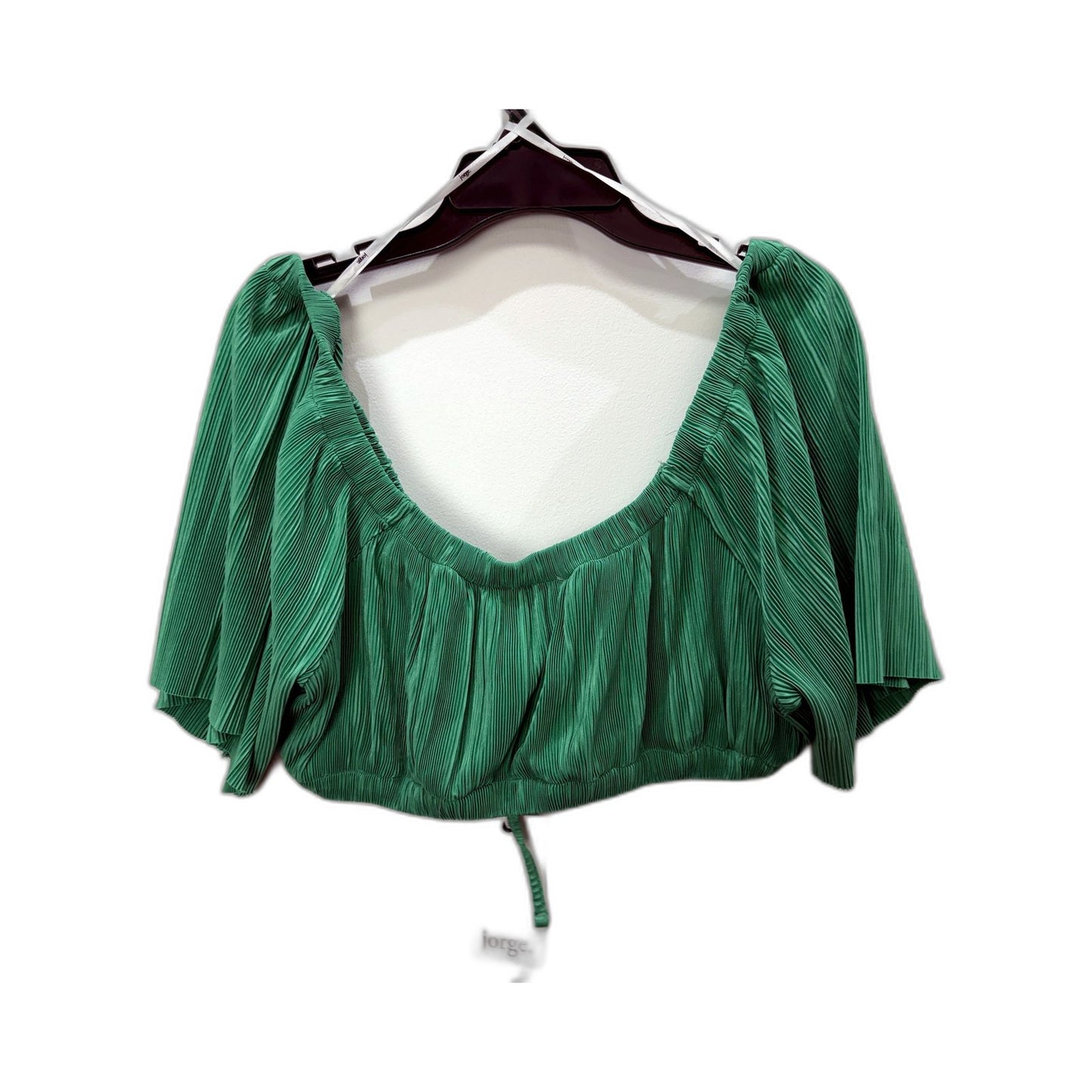Jorge Womens Green Pleated Hannah Crop Top Size 14 NEW