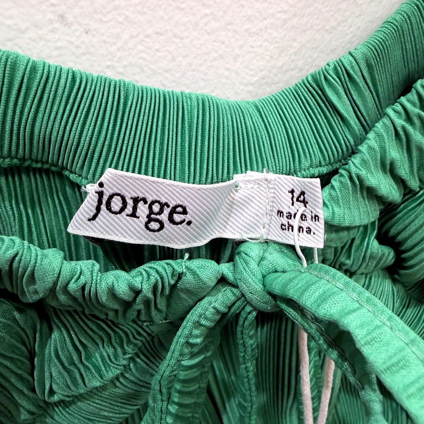 Jorge Womens Green Pleated Hannah Crop Top Size 14 NEW