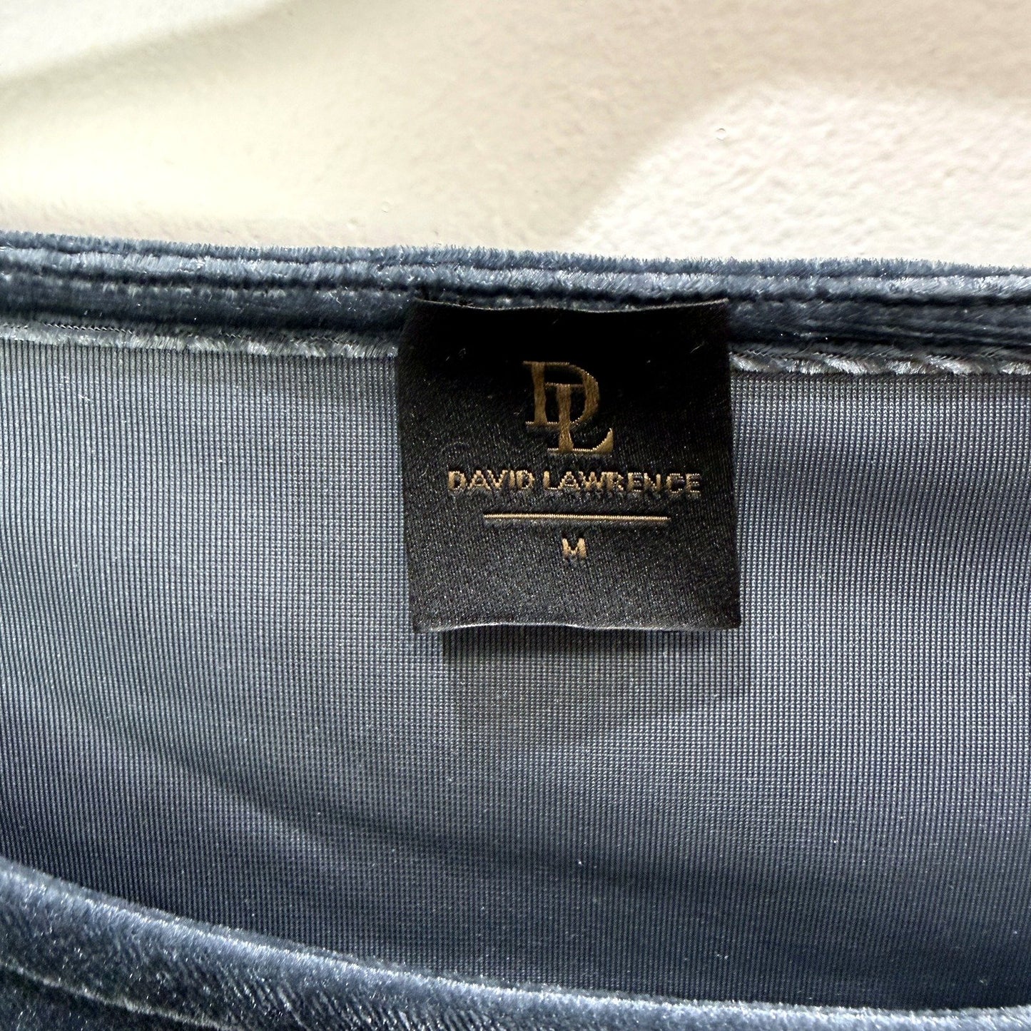 David Lawrence Womens Velvet shirt in Dark Gray, Size M