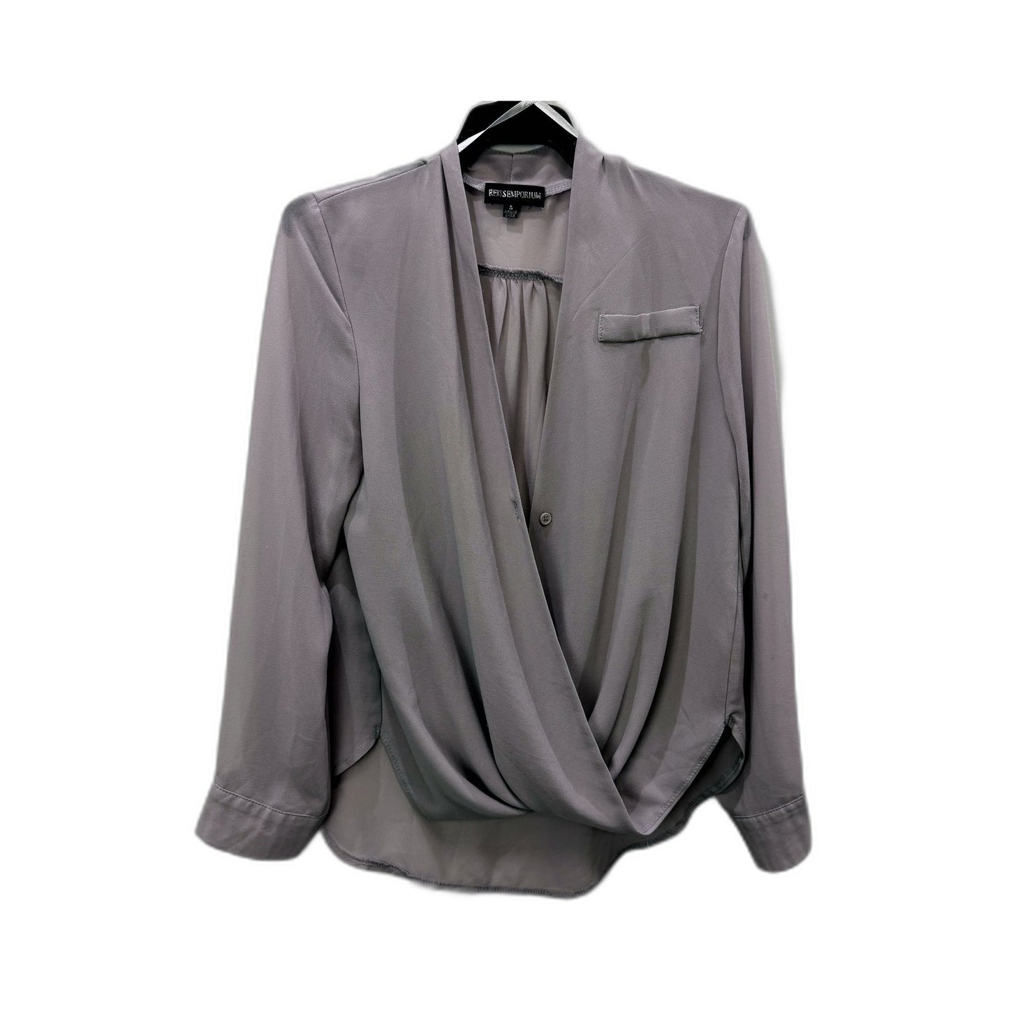 Reissemporium Womens Gray Lightweight Blouse Casual Polyester Top Size S