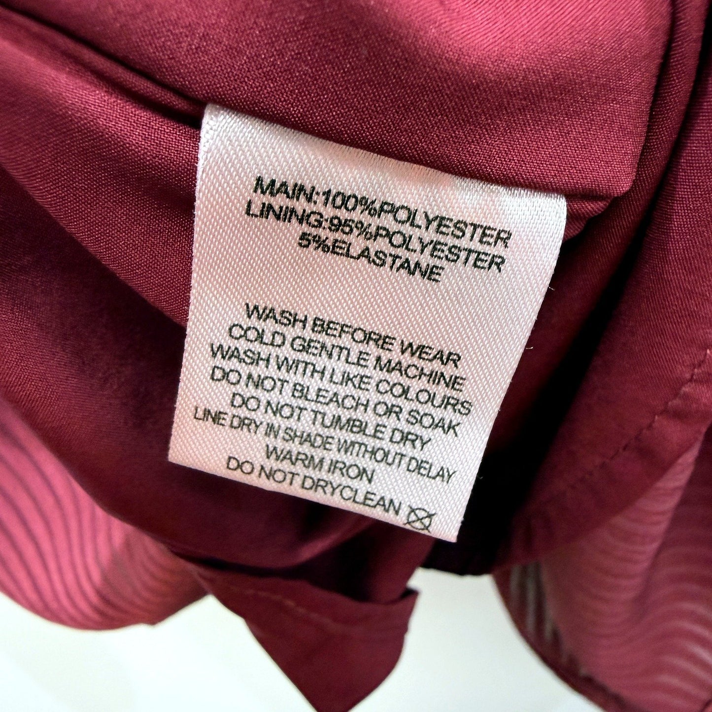 Atmos & Here Womens Pleated Ruffle Neck Burgundy Blouse Size 8