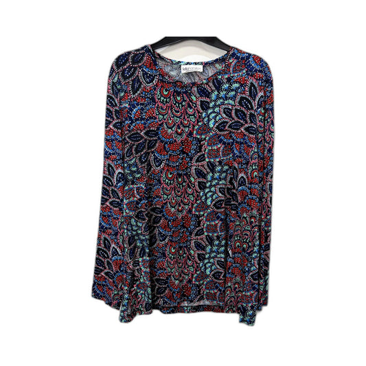 Fella Hamilton Womens Floral Print Pullover Top Long Sleeve Relaxed Fit Multi