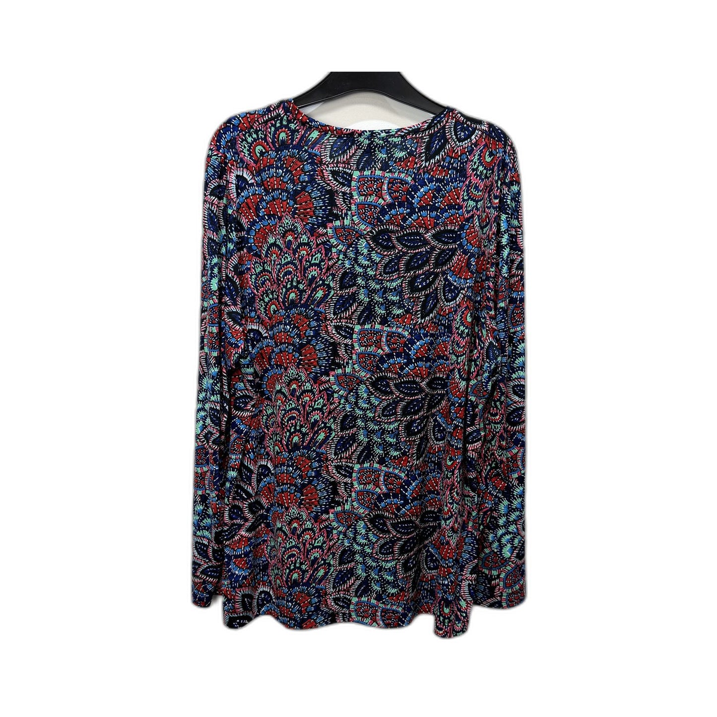 Fella Hamilton Womens Floral Print Pullover Top Long Sleeve Relaxed Fit Sz L