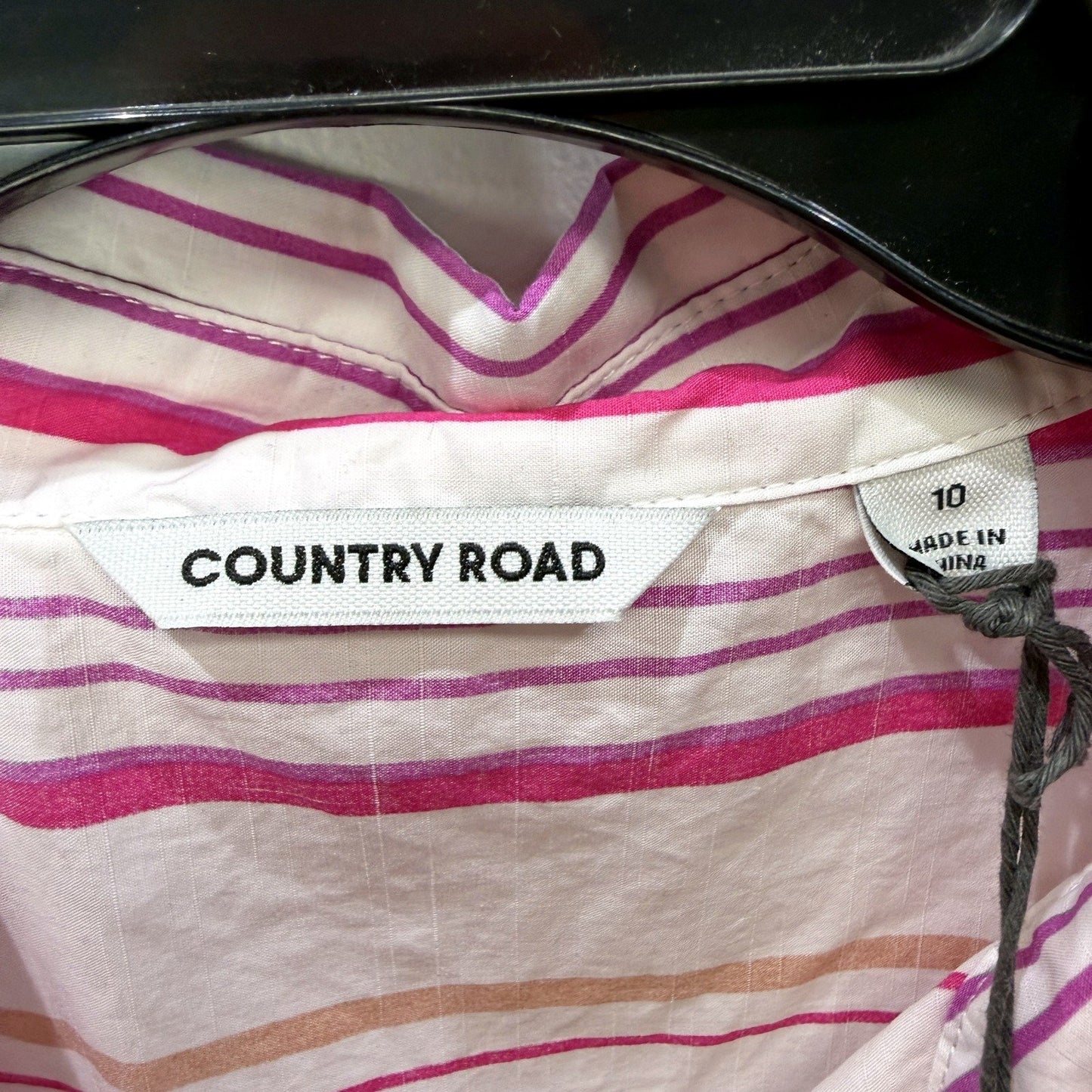 Country Road Womens Striped Tunic Lightweight Cotton Linen Antique Sz 10 NEW