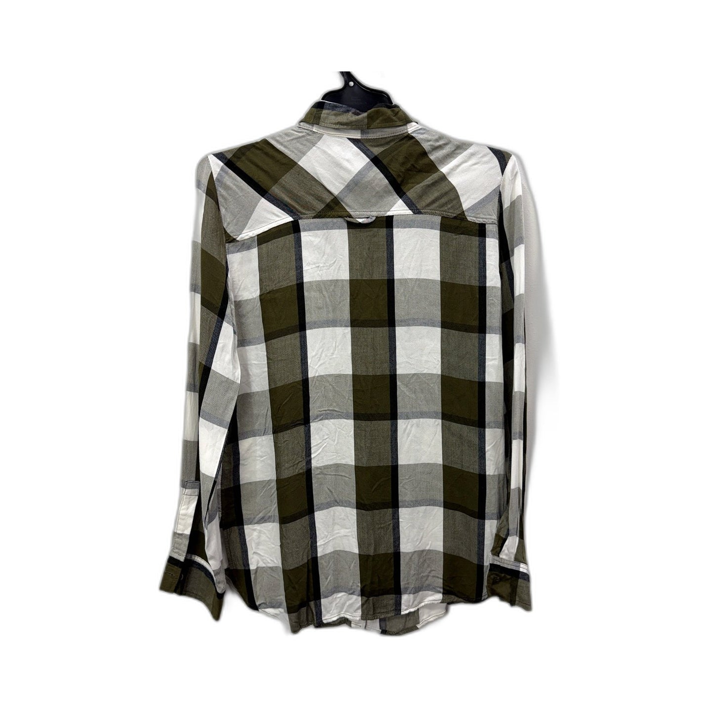 Zara Womens Button-Down Plaid Shirt in Multi Color Olive & - XS Size