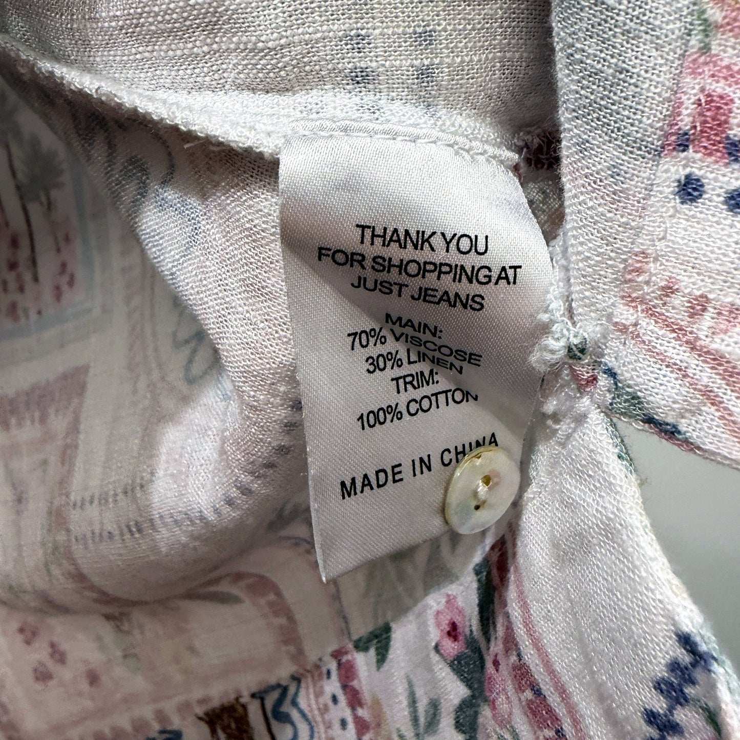 Just Jeans Womens Floral Print Button-Down Shirt in Size 8 - Multicolor