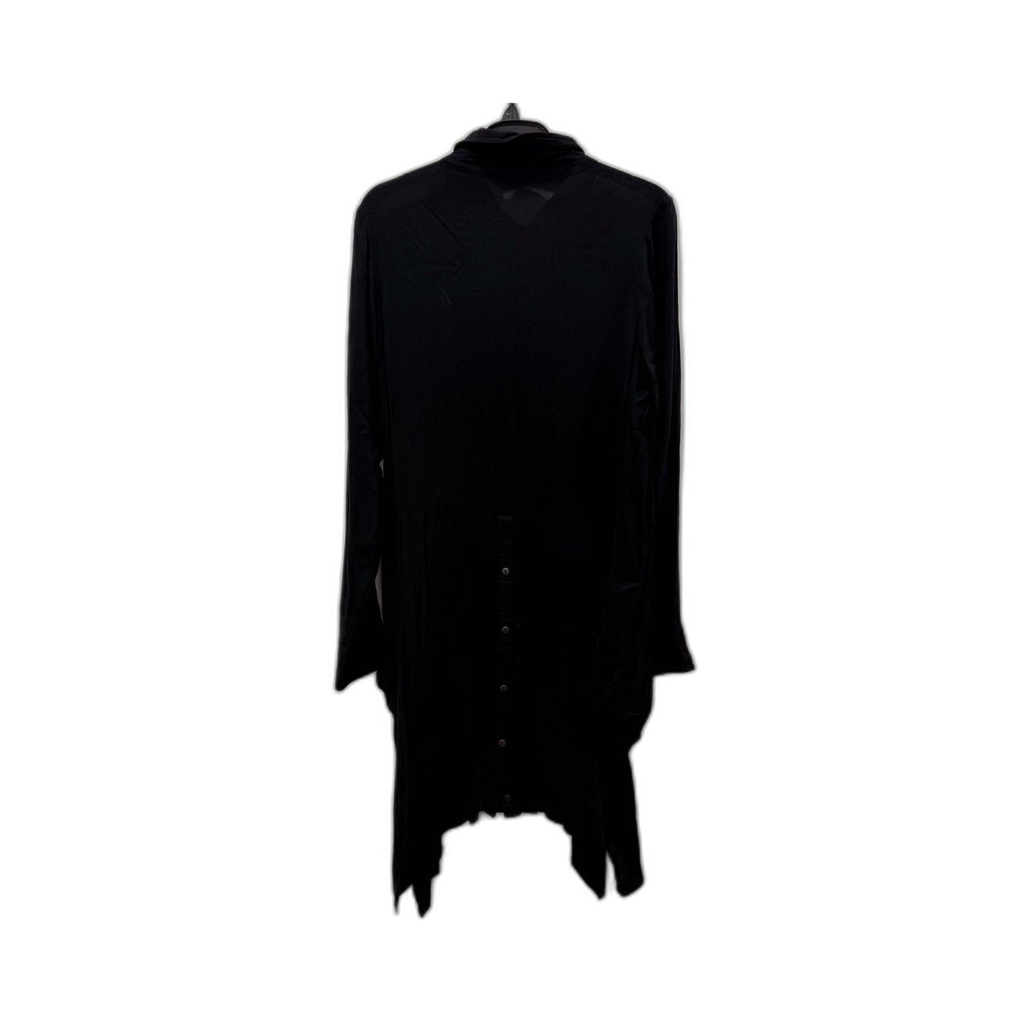 Comma Womens Asymmetric Hem Tunic Dress Black Long Sleeve Button Front Size 2