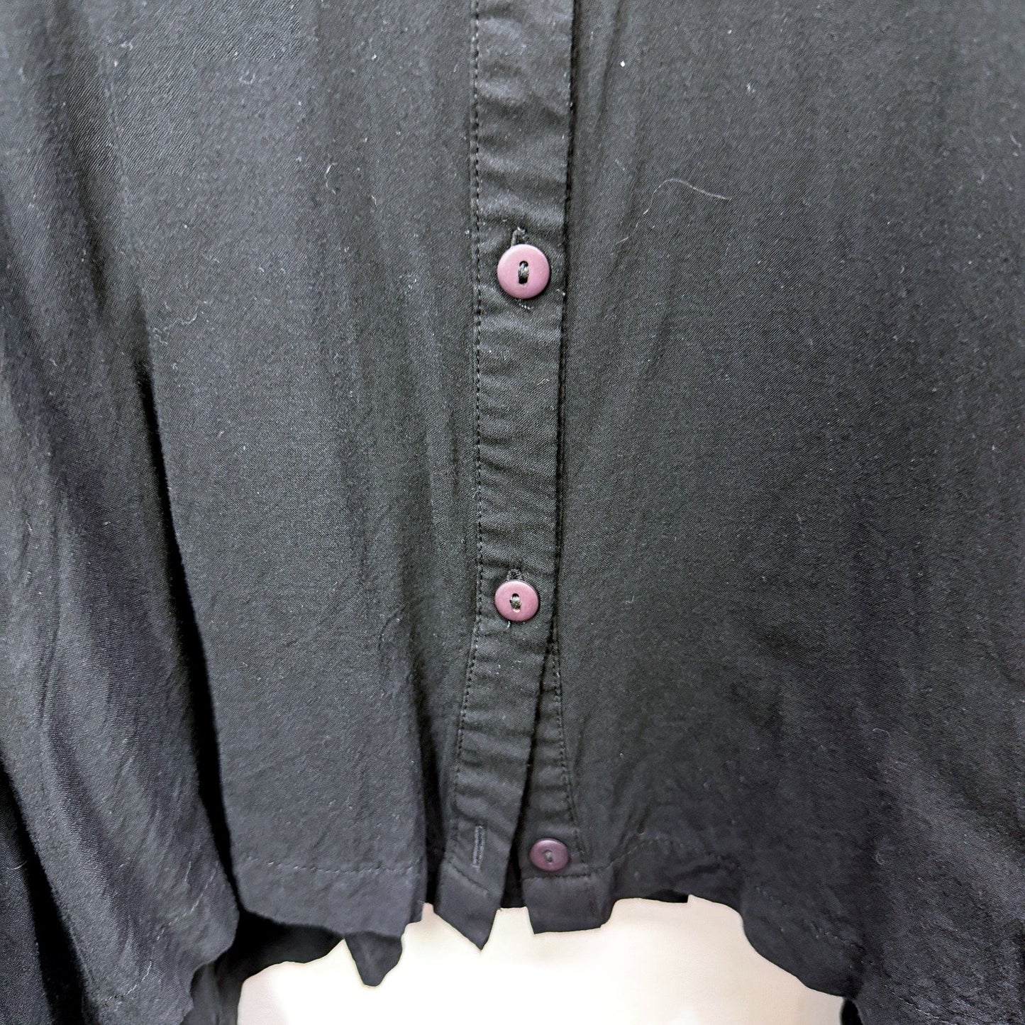 Comma Womens Asymmetric Hem Tunic Dress Black Long Sleeve Button Front Size 2