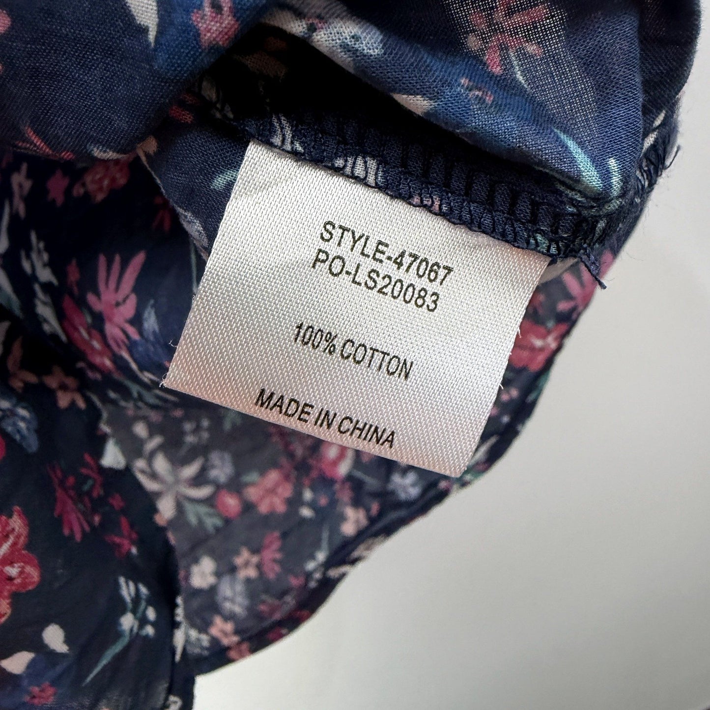 Gordon Smith Womens Button-Down Shirt Floral Print Cotton Size 12 NEW
