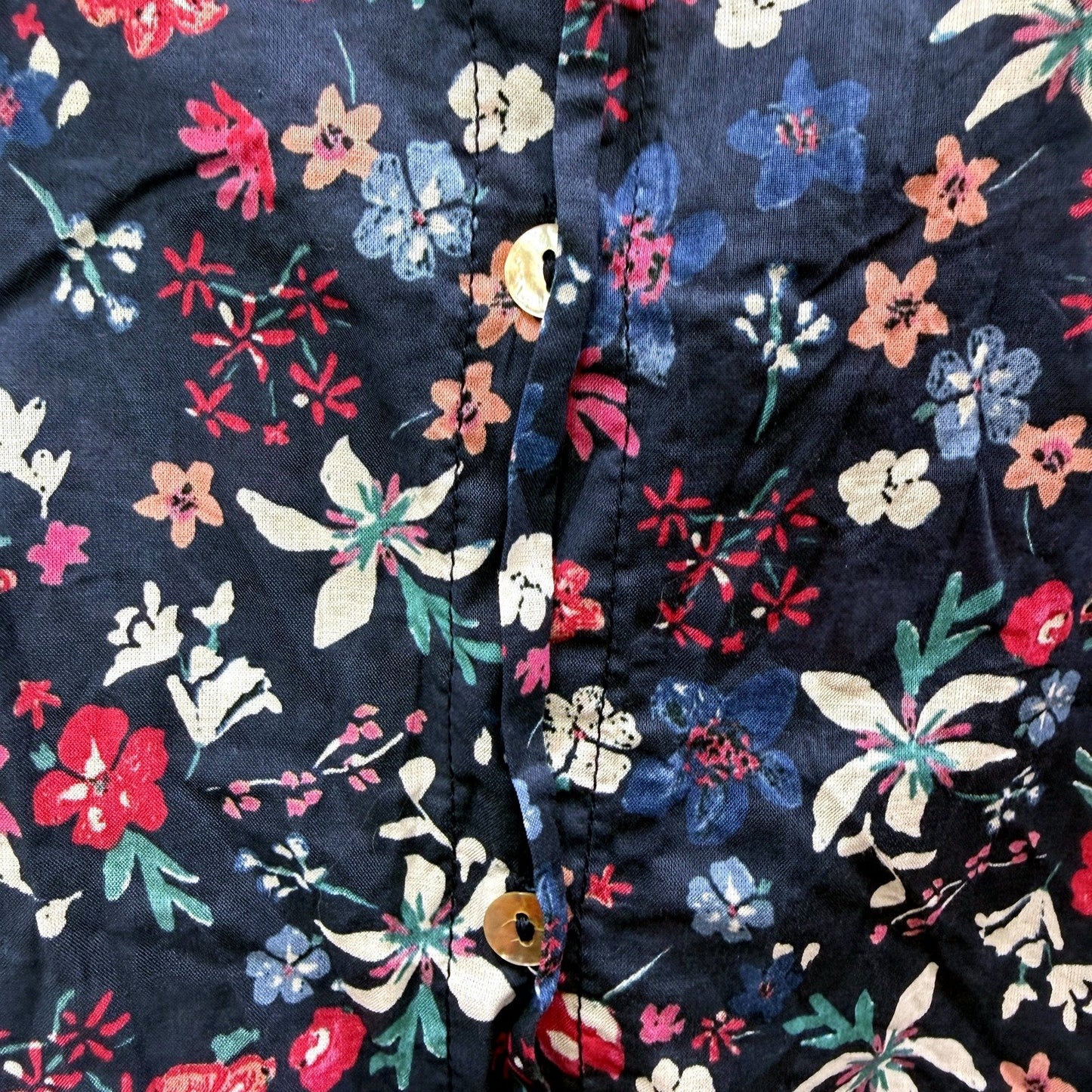 Gordon Smith Womens Button-Down Shirt Floral Print Cotton Size 12 NEW