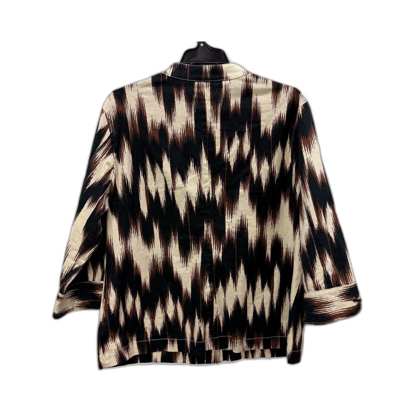 Noni B Womens Linen Cotton Ikat Print Jacket Multi Color Size Large
