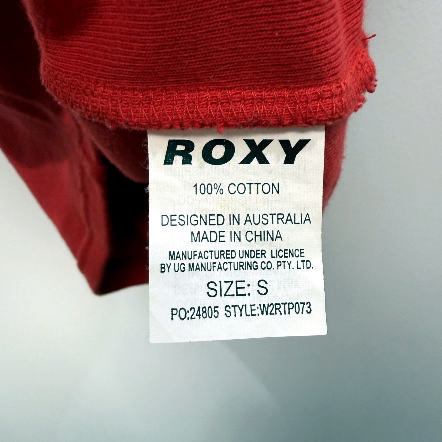 Roxy Womens Skinny Top Striped Cotton Pullover Sweatshirt in Red, Size Small