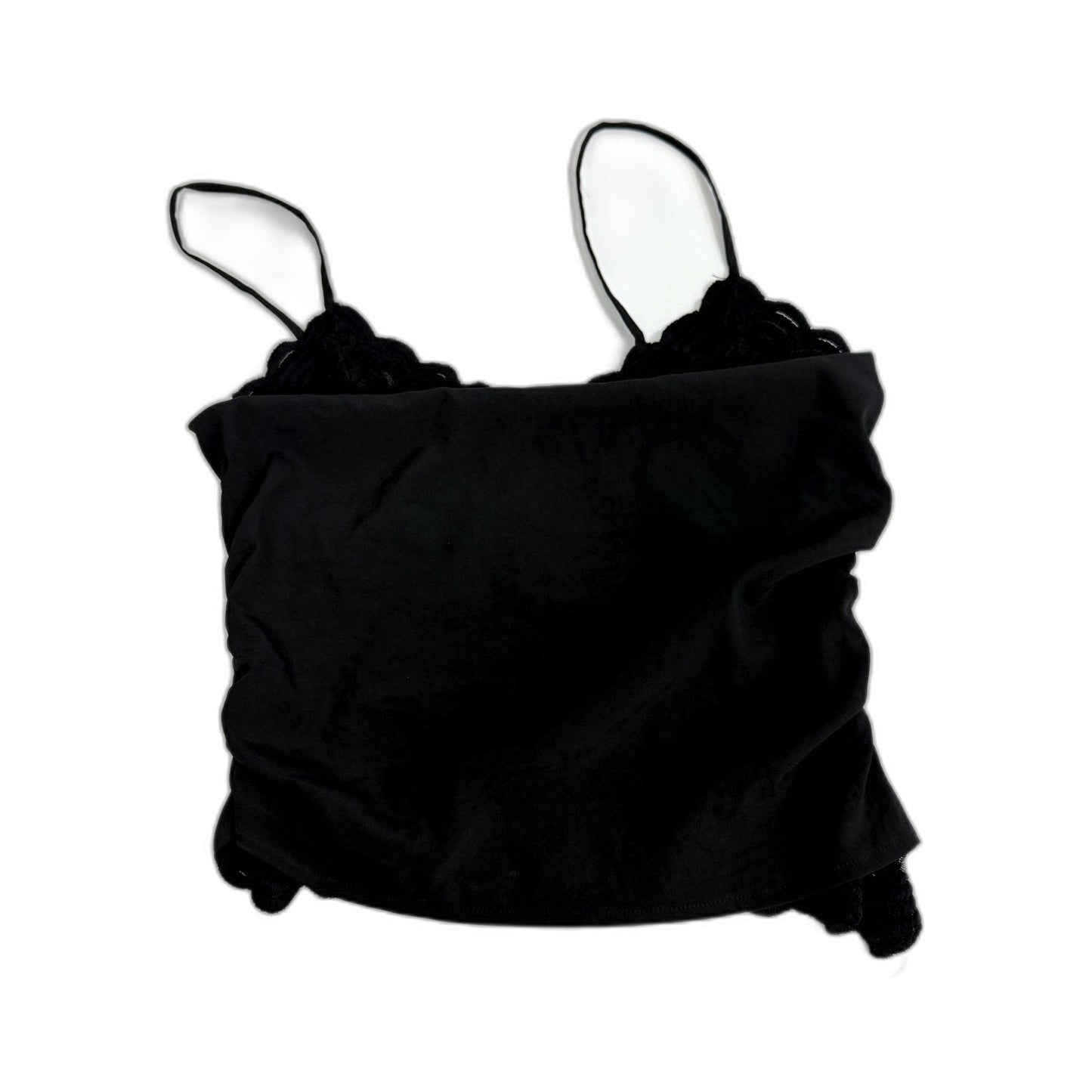 White Fox Womens Duel Layer Lace Camisole Top in Black, Size M NEW