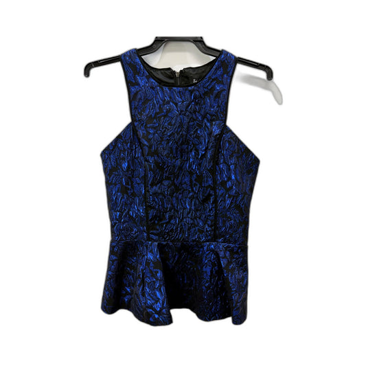 Bardot Womens Peplum Top Sleeveless Blouse in Blue/Black, Size 6 NEW
