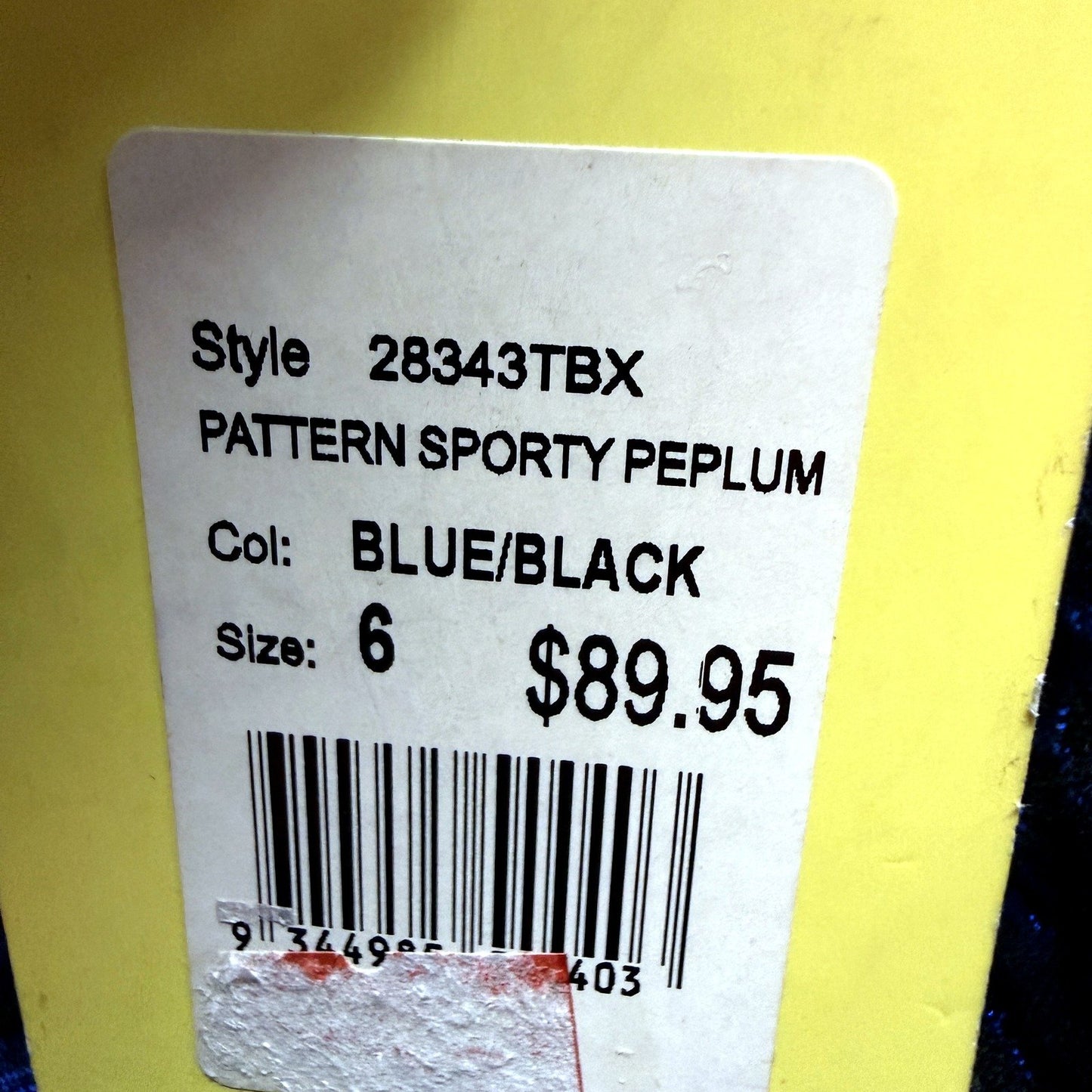 Bardot Womens Peplum Top Sleeveless Blouse in Blue/Black, Size 6 NEW