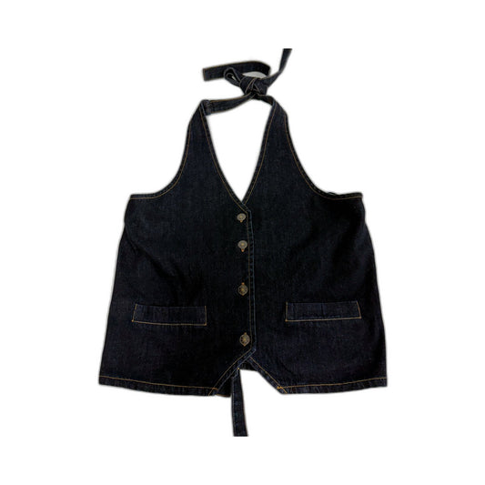 Lioness Womens Denim Bib Overalls Casual Lightweight Black Jumpsuit Size S NEW