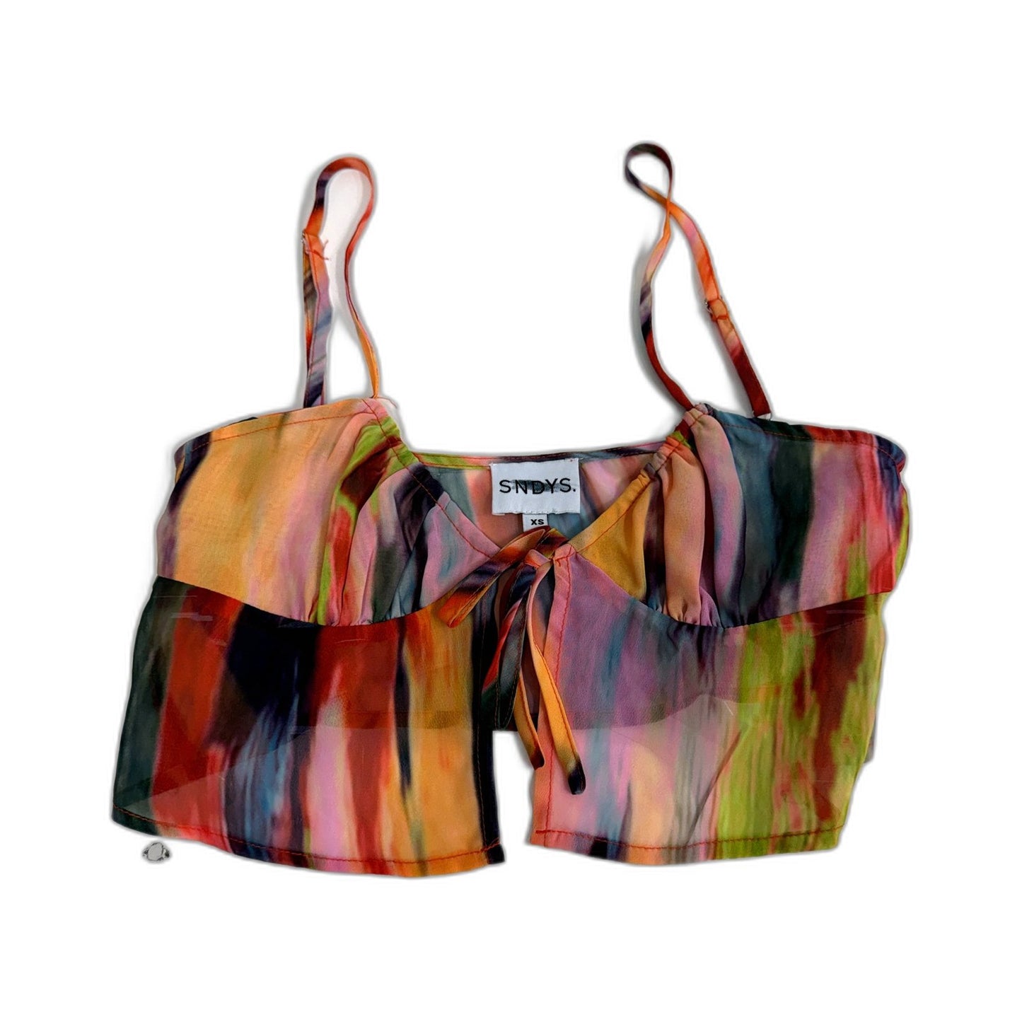 SNDY's Womens Cropped Tie Dye Camisole Top Colorful Sleeveless Tank Size XS NEW