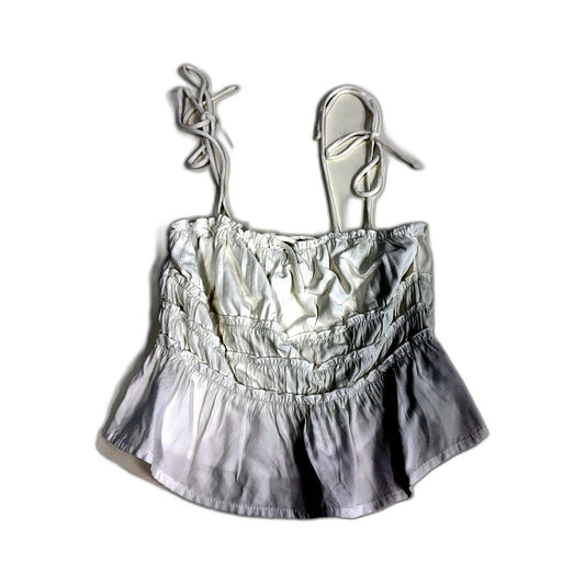Subtitled Womens Ruffle Cropped Camisole White Adjustable Straps Size XS NEW